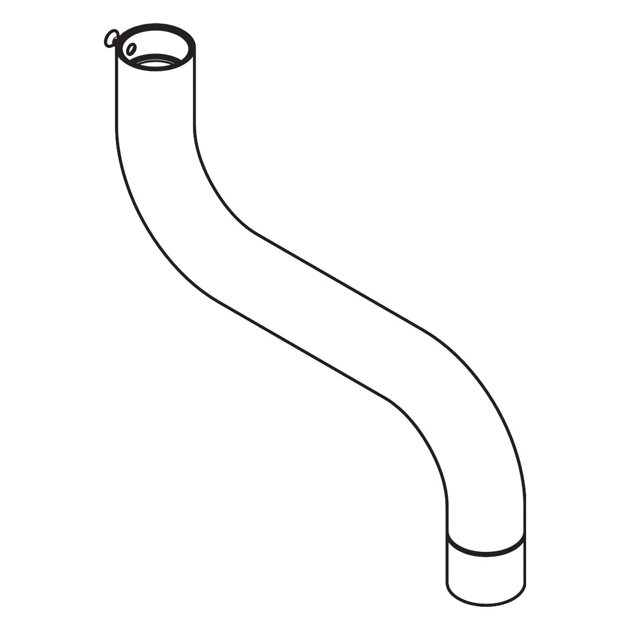 Rysunek techniczny zakrzywionej wylewki, hansgrohe