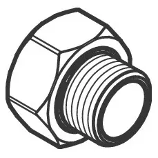 Rysunek techniczny złączki gwintowanej, hansgrohe