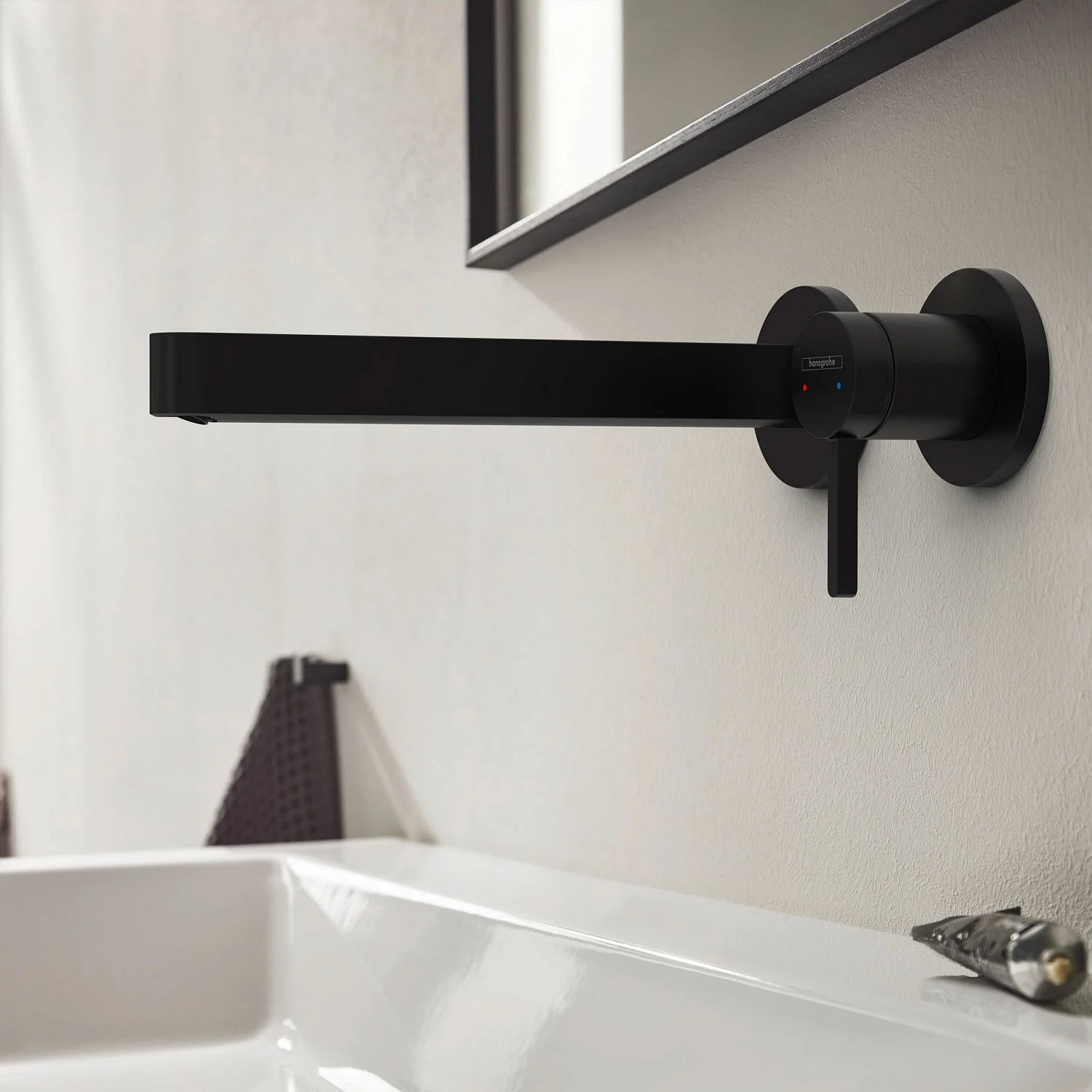 hansgrohe Finoris Einhebel-Waschtischarmatur Unterputz für Wandmontage mit Auslauf 22,8 cm Bild 4