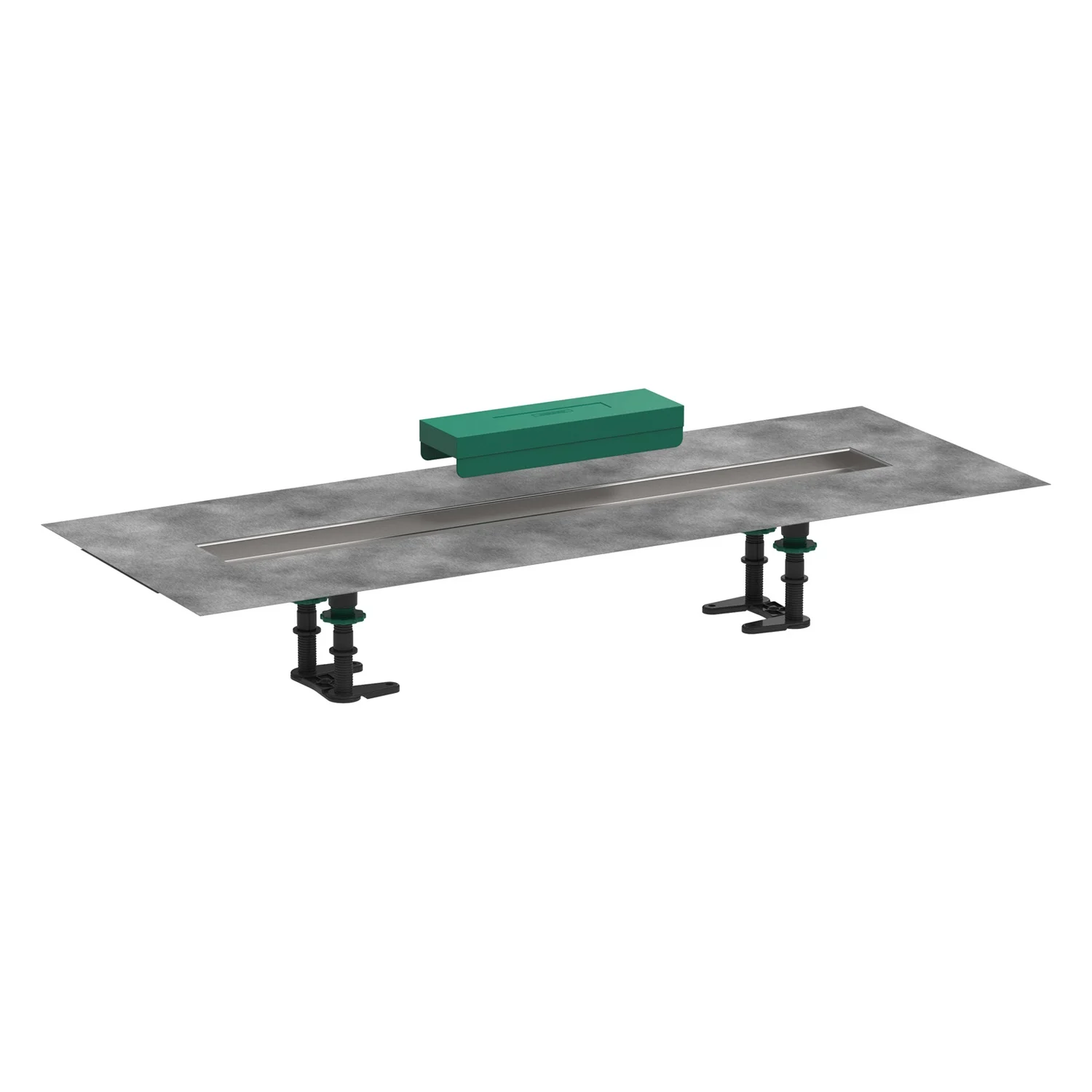 Zestaw instalacyjny widok z boku z zieloną pokrywą, hansgrohe