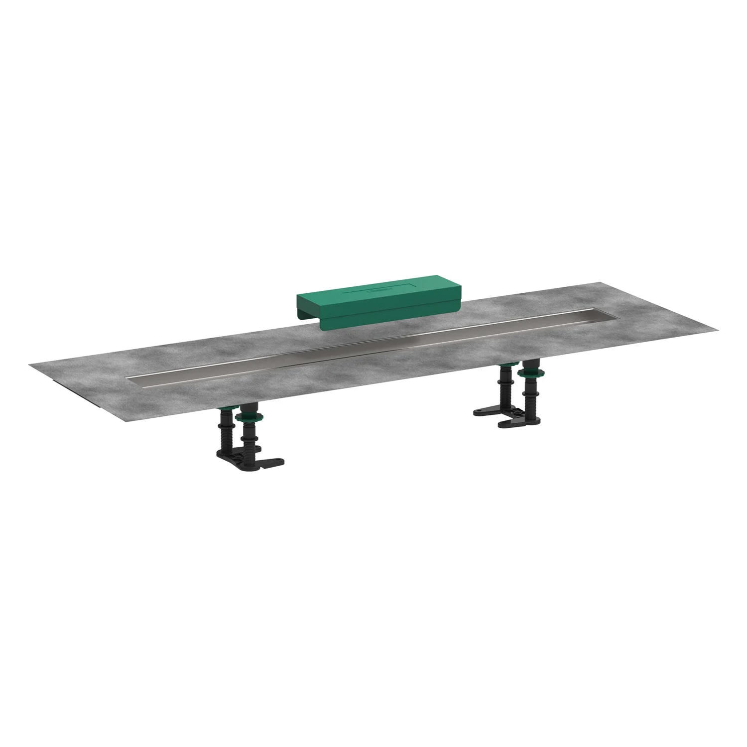Zestaw instalacyjny widok z boku z zieloną pokrywą, hansgrohe
