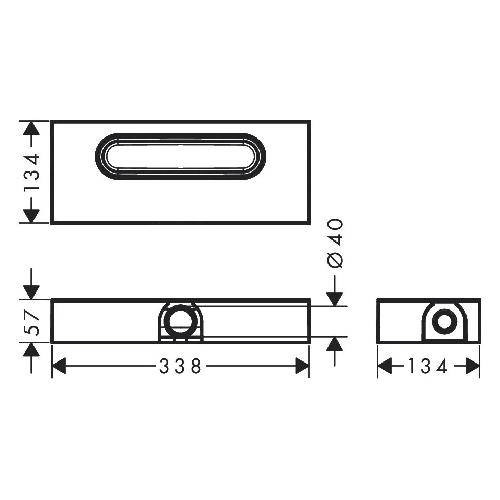 hansgrohe uBox universal Grundkörper für Duschrinnen, Ablaufgehäuse für flache Installation Bild 2