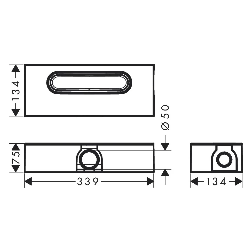 hansgrohe uBox universal Grundkörper für Duschrinnen, Ablaufgehäuse für Standardinstallation Bild 2