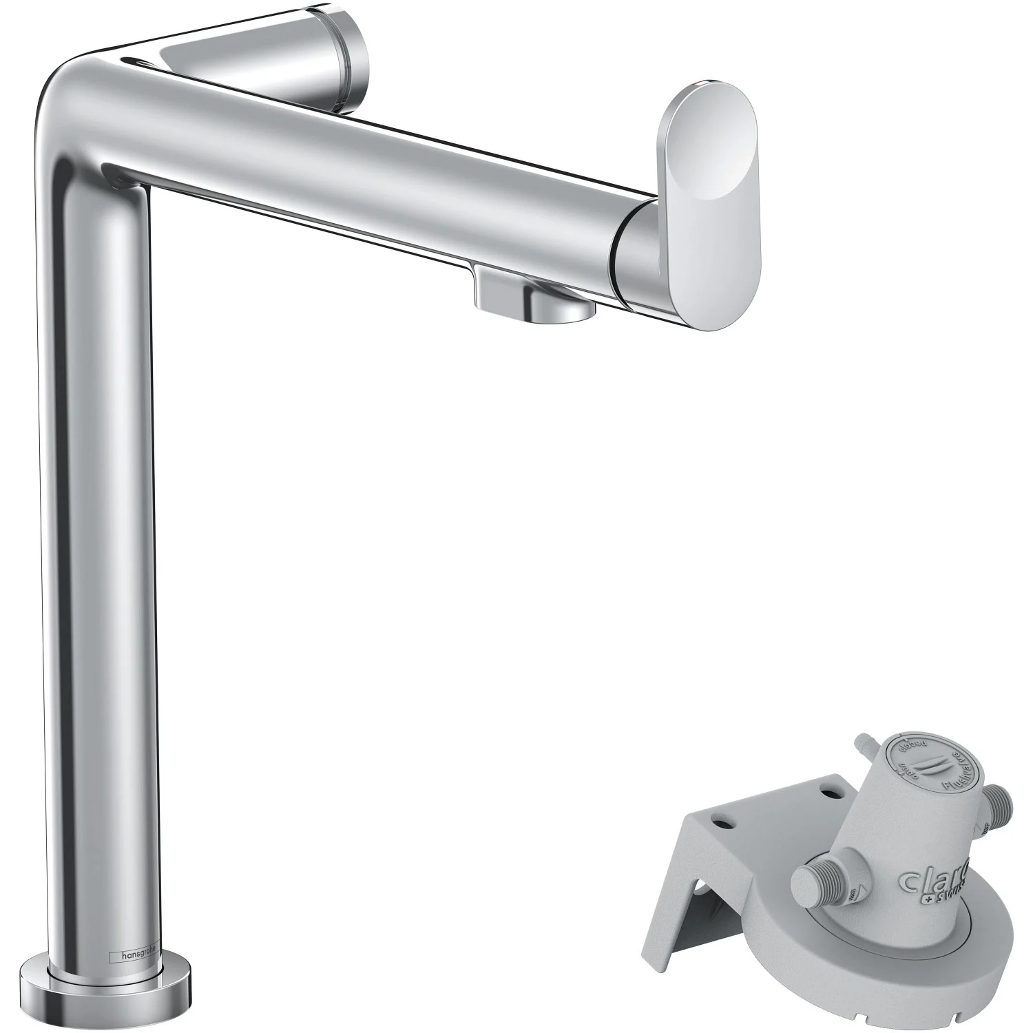Bateria kuchenna w chromie z systemem filtracji, widok z boku, hansgrohe
