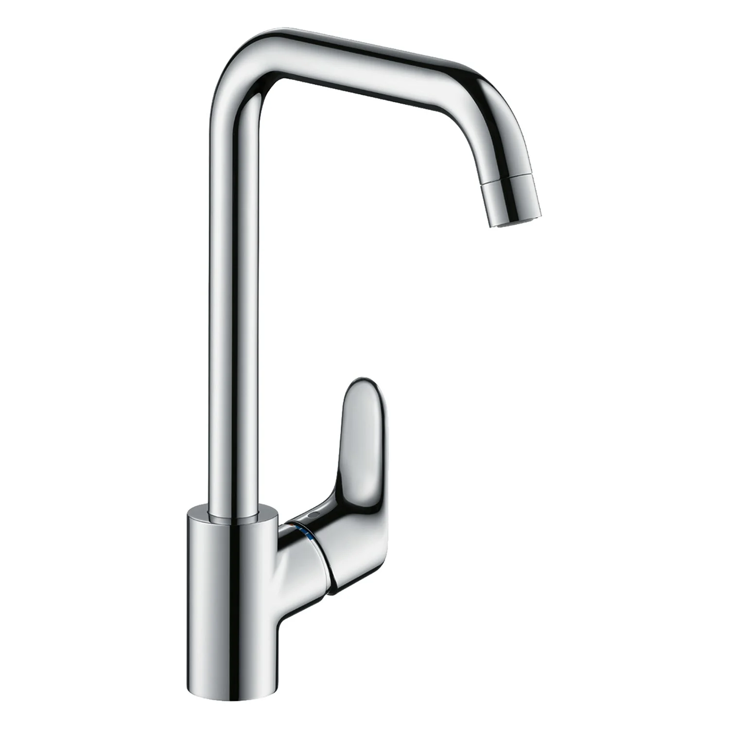 Bateria kuchenna widok z boku, wykończenie chromowane, hansgrohe