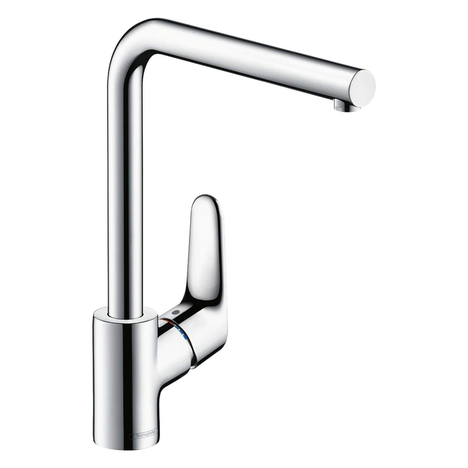 Bateria kuchenna widok z boku, chromowana, hansgrohe