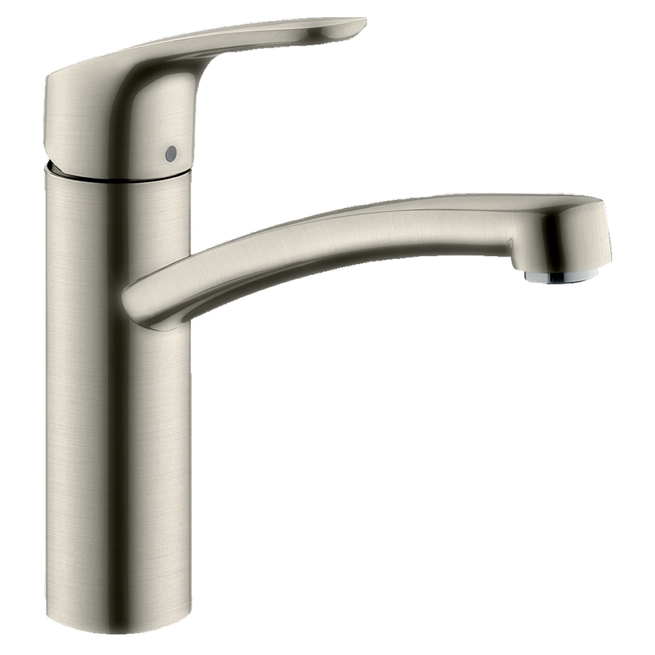 Jednouchwytowa bateria kuchenna widok z boku, wykończenie szczotkowane, hansgrohe