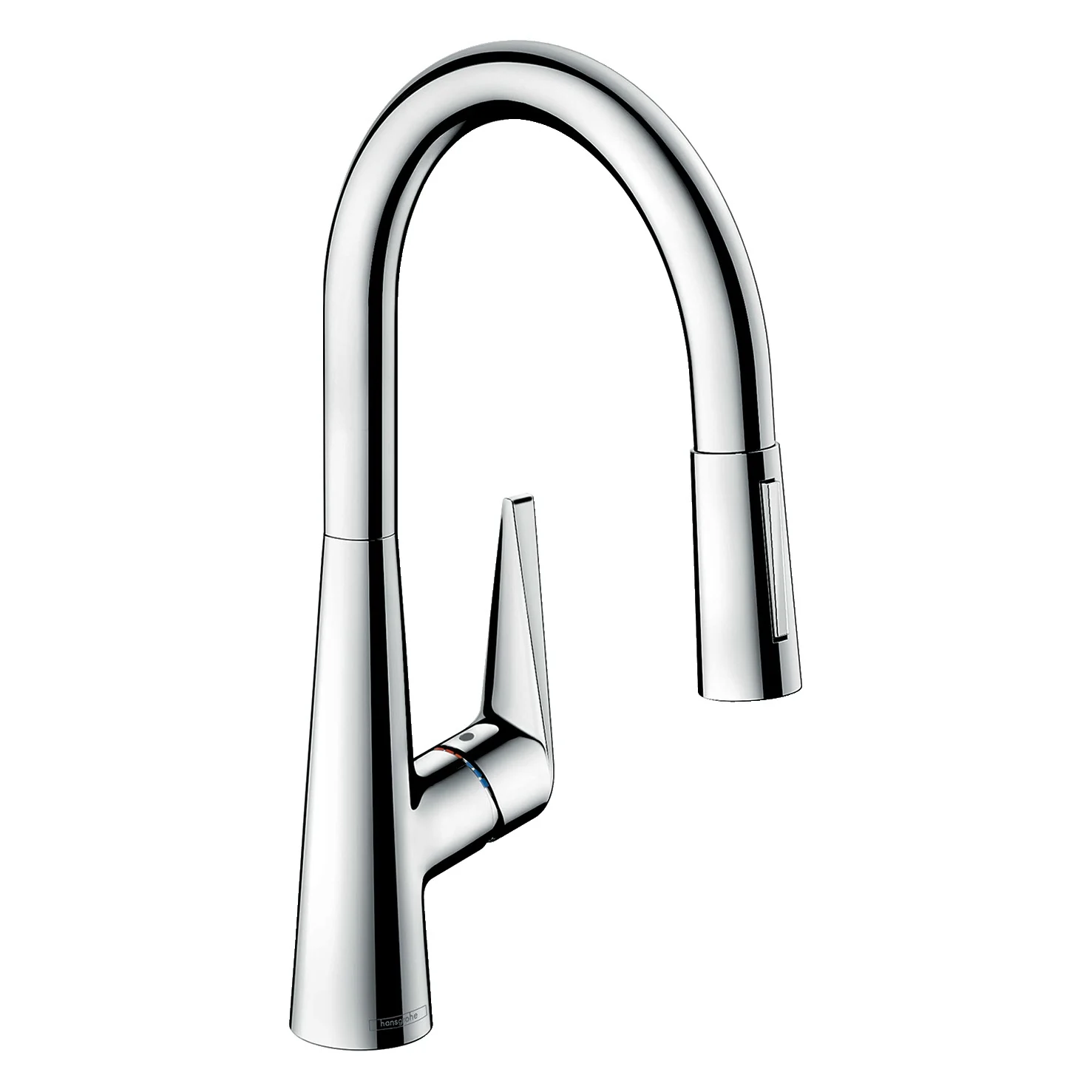 Bateria kuchenna widok z boku, wykończenie chromowane, hansgrohe
