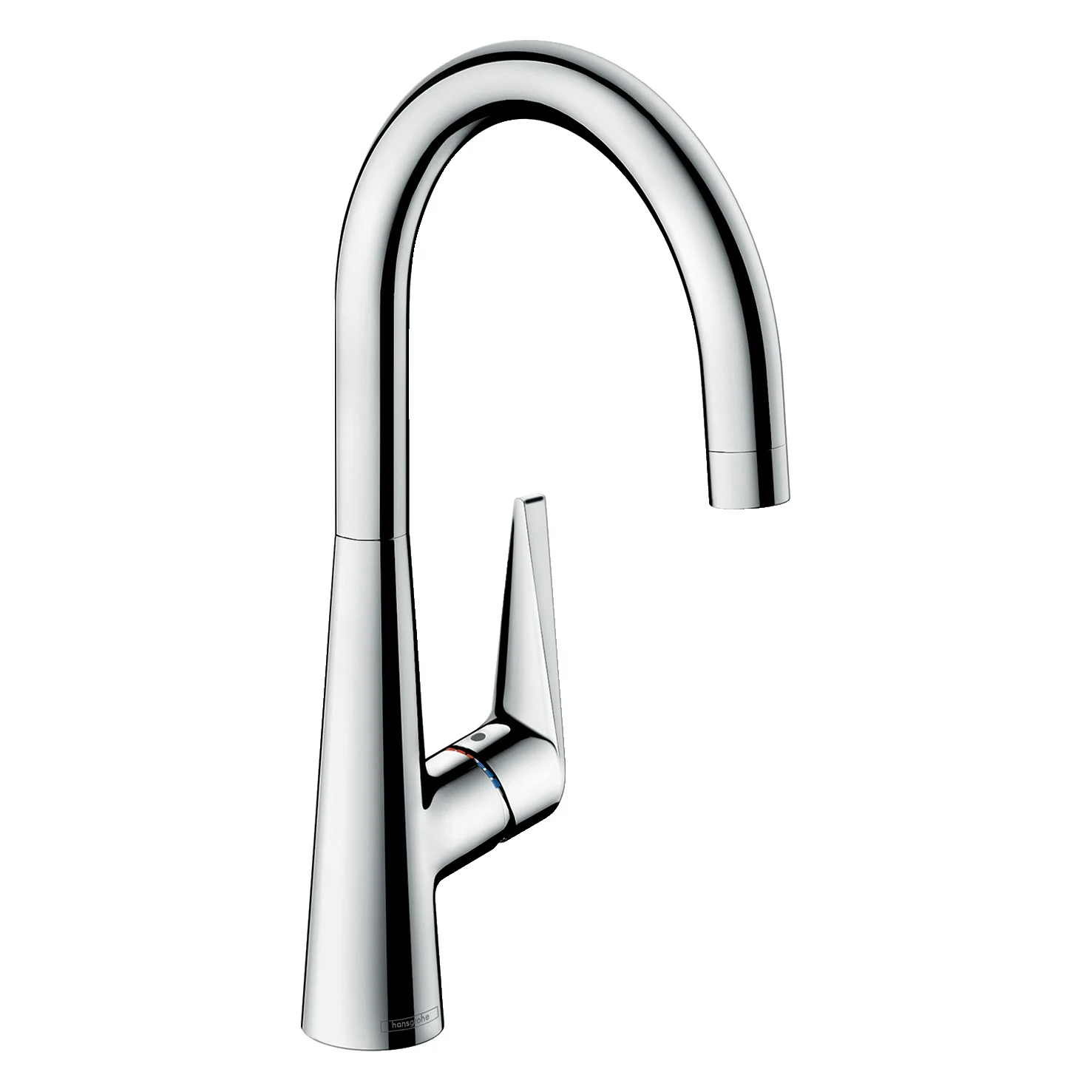 Bateria kuchenna widok z boku, wykończenie chromowane, hansgrohe