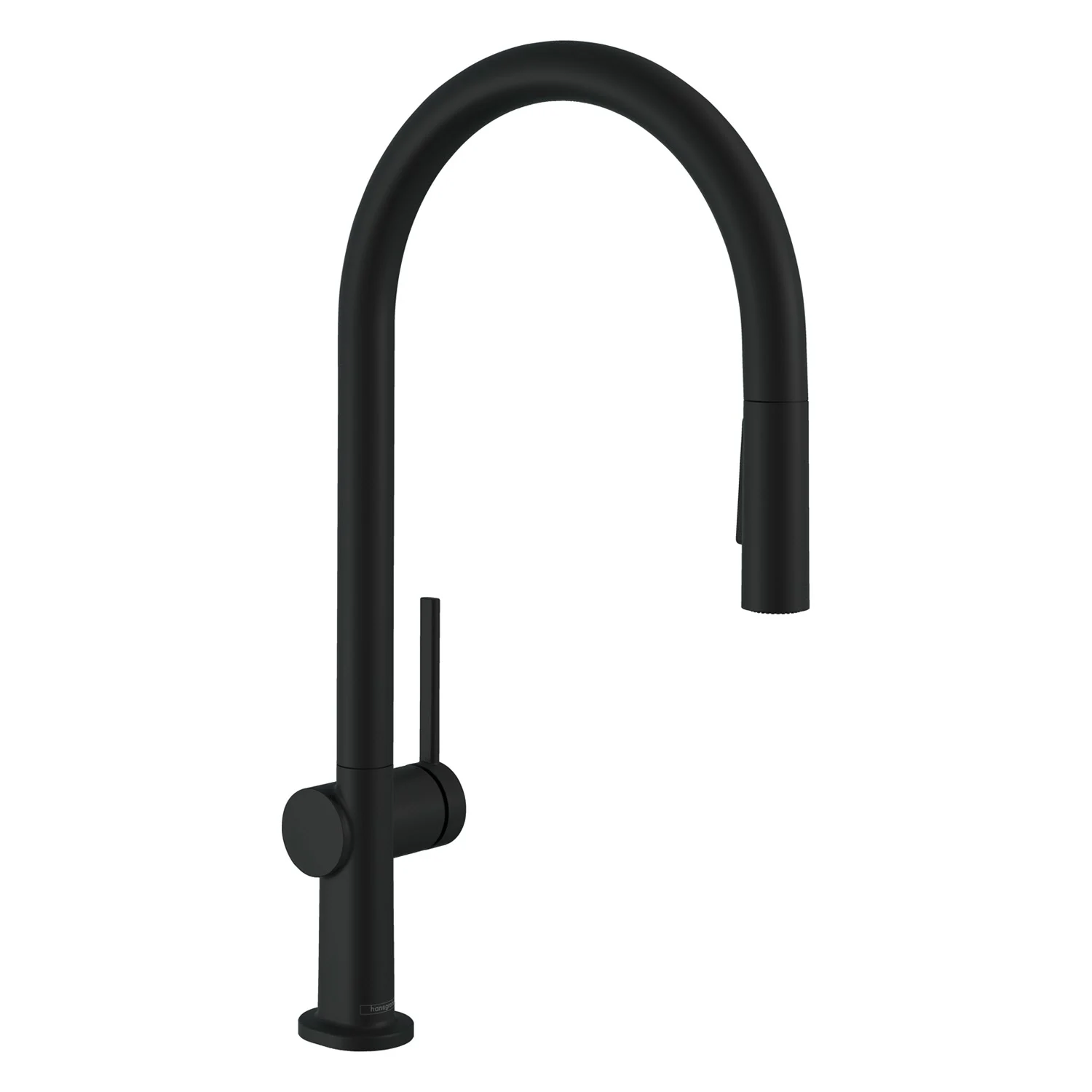 Bateria kuchenna widok z boku, czarne wykończenie, hansgrohe