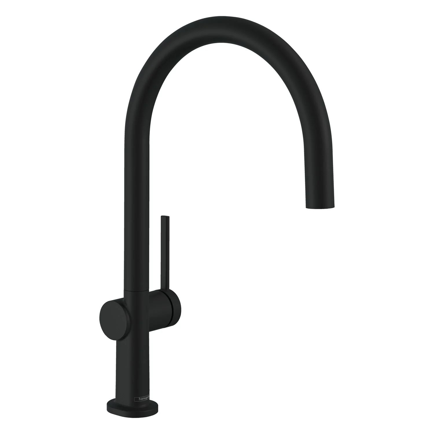 Czarna bateria kuchenna w widoku bocznym wycięta, hansgrohe