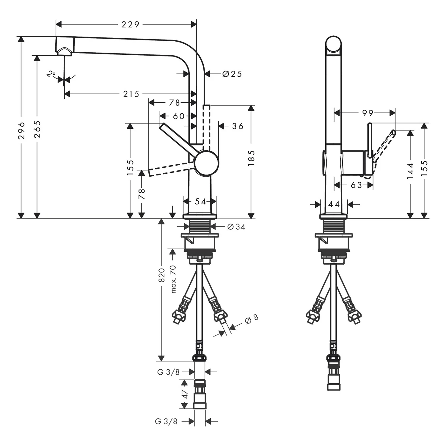 hansgrohe Talis M54 Einhebel-Küchenarmatur 270, Niederdruck, 1jet Bild 5