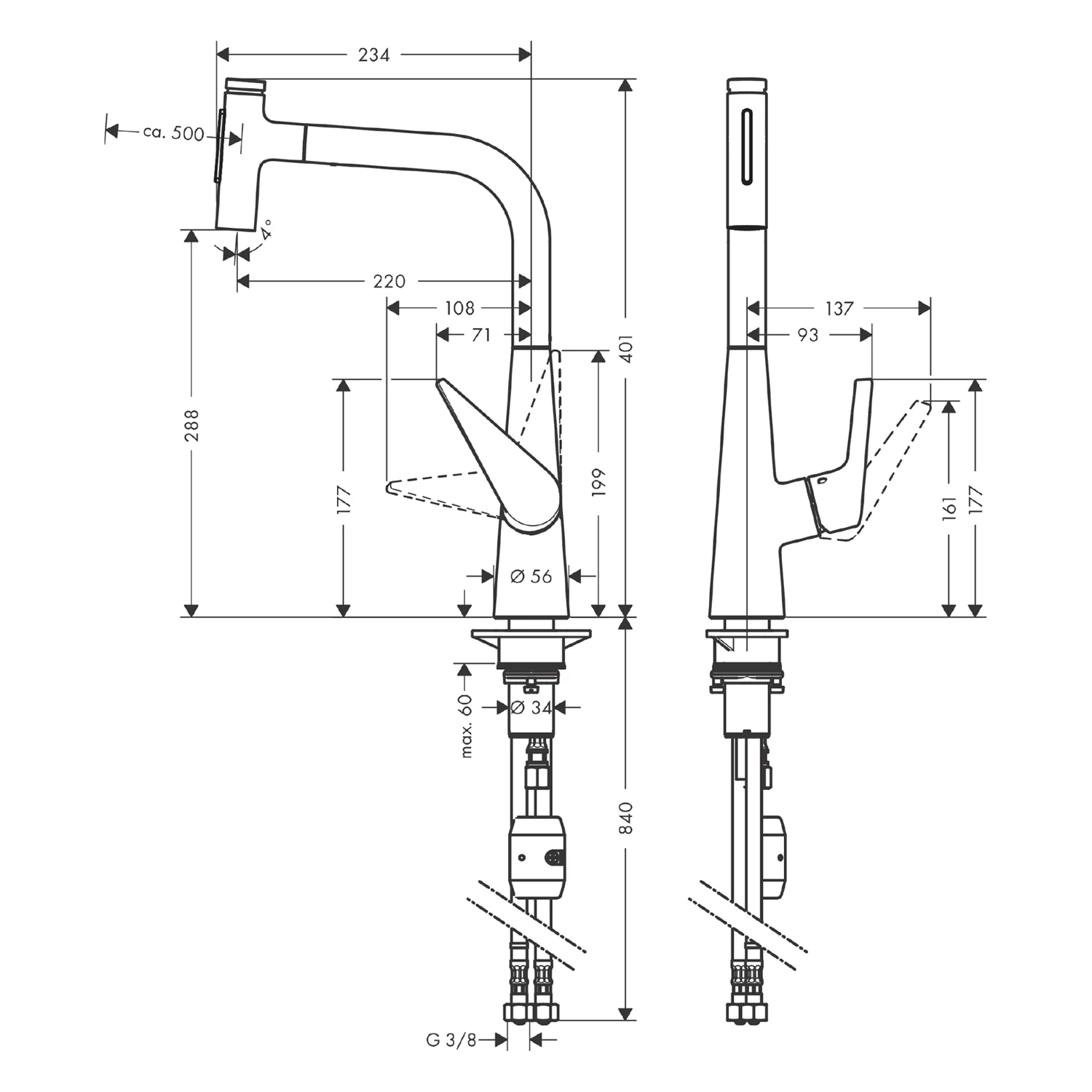 hansgrohe Talis Select M51 Einhebel-Küchenmischer 300, Ausziehbrause, 2jet Bild 2