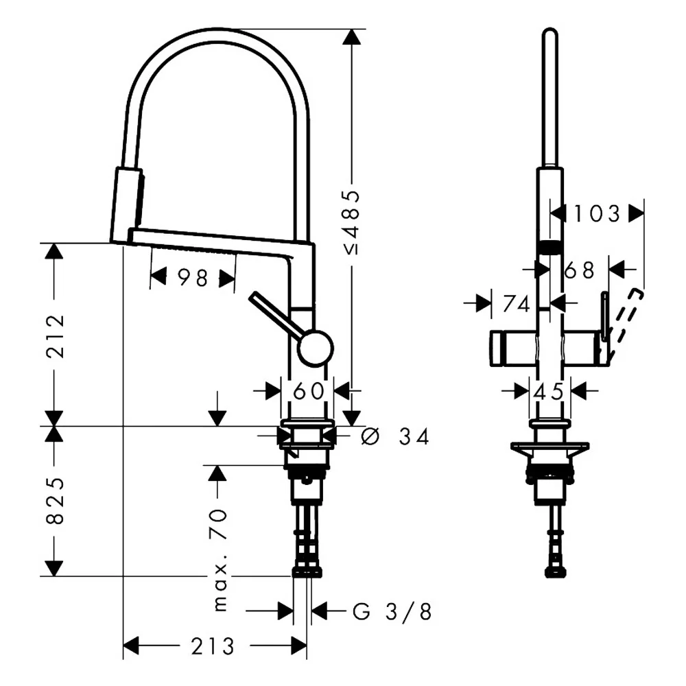 hansgrohe Talis Select M54 PowderSpray Einhebel-Küchenarmatur Semi-Pro, 3jet Bild 4