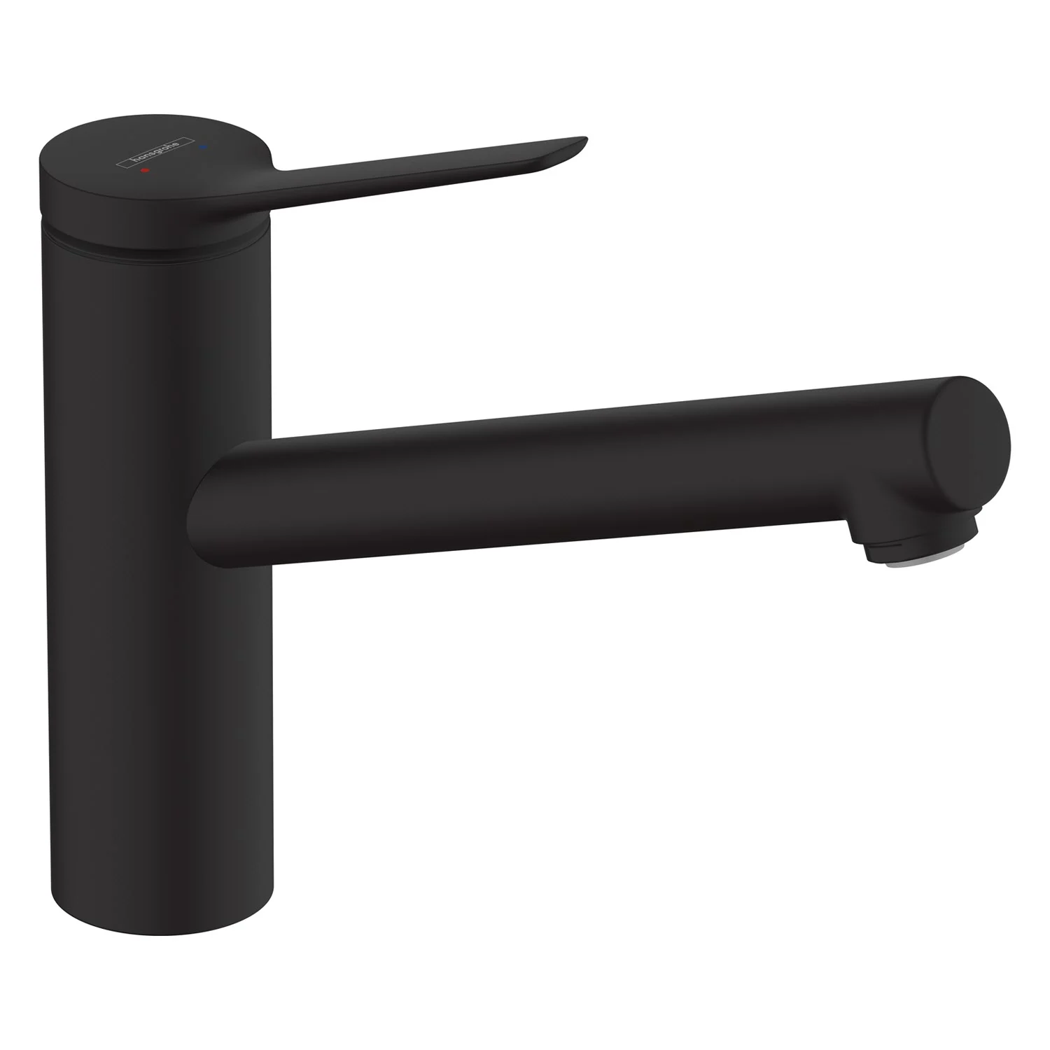 Bateria kuchenna widok z boku czarny mat, hansgrohe