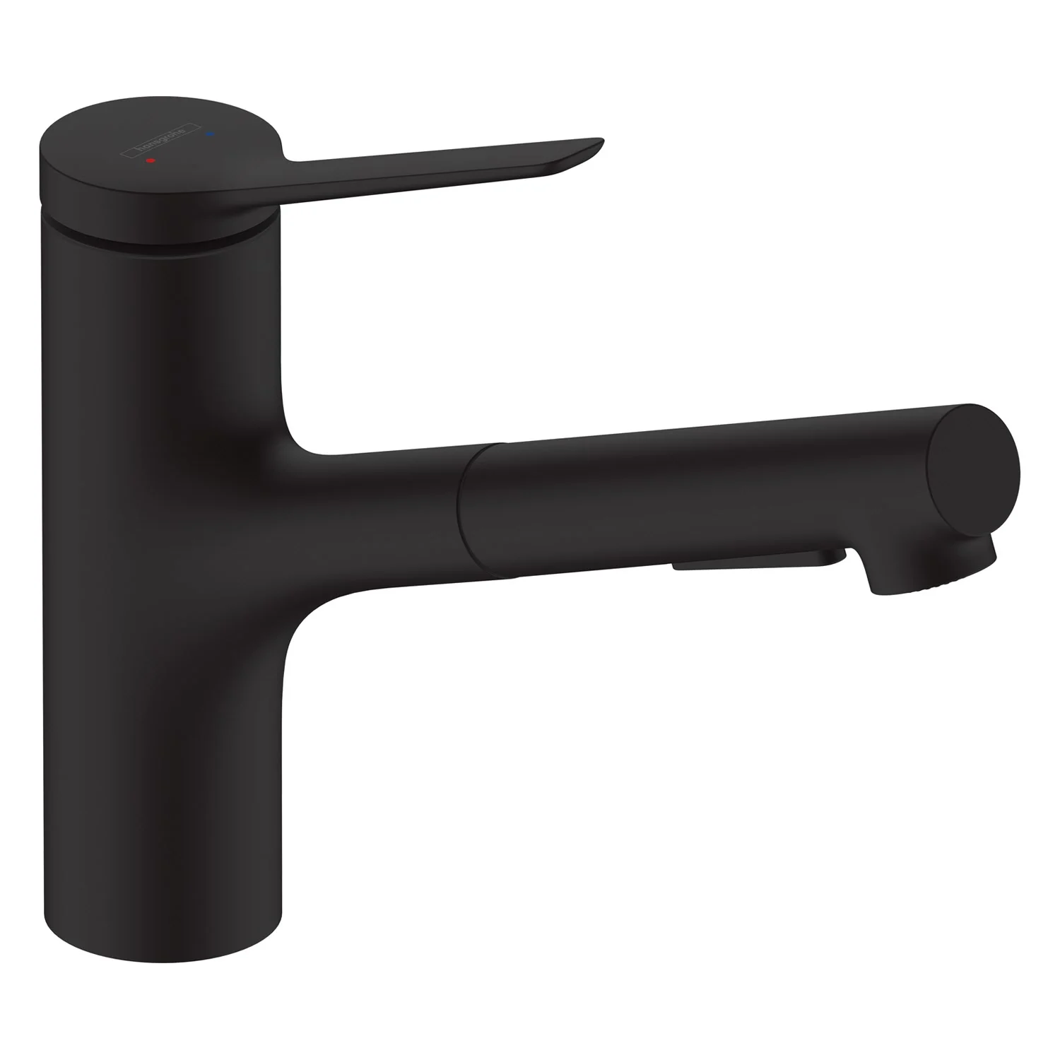 Czarna bateria kuchenna widok z boku, hansgrohe