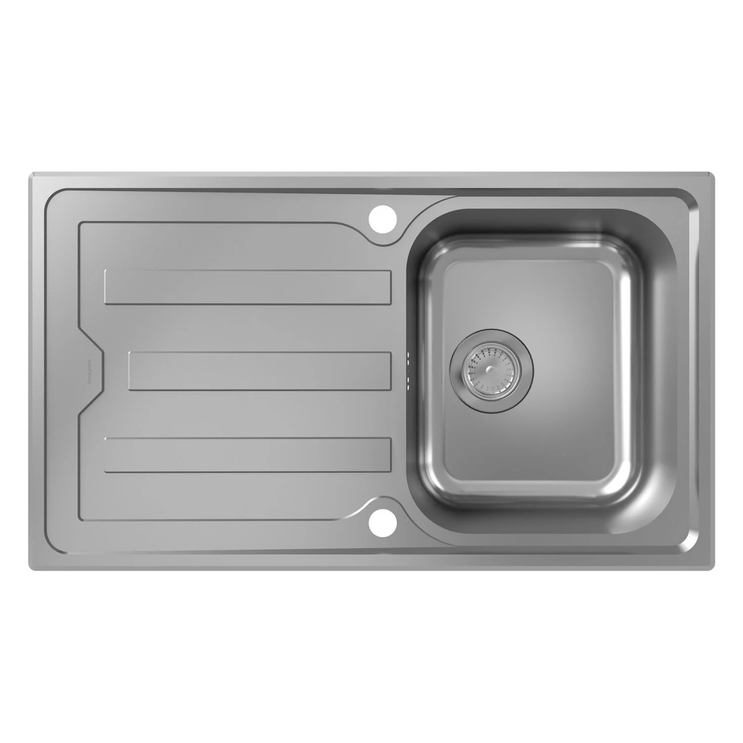 Zlewozmywak stalowy widok z góry z ociekaczem, hansgrohe