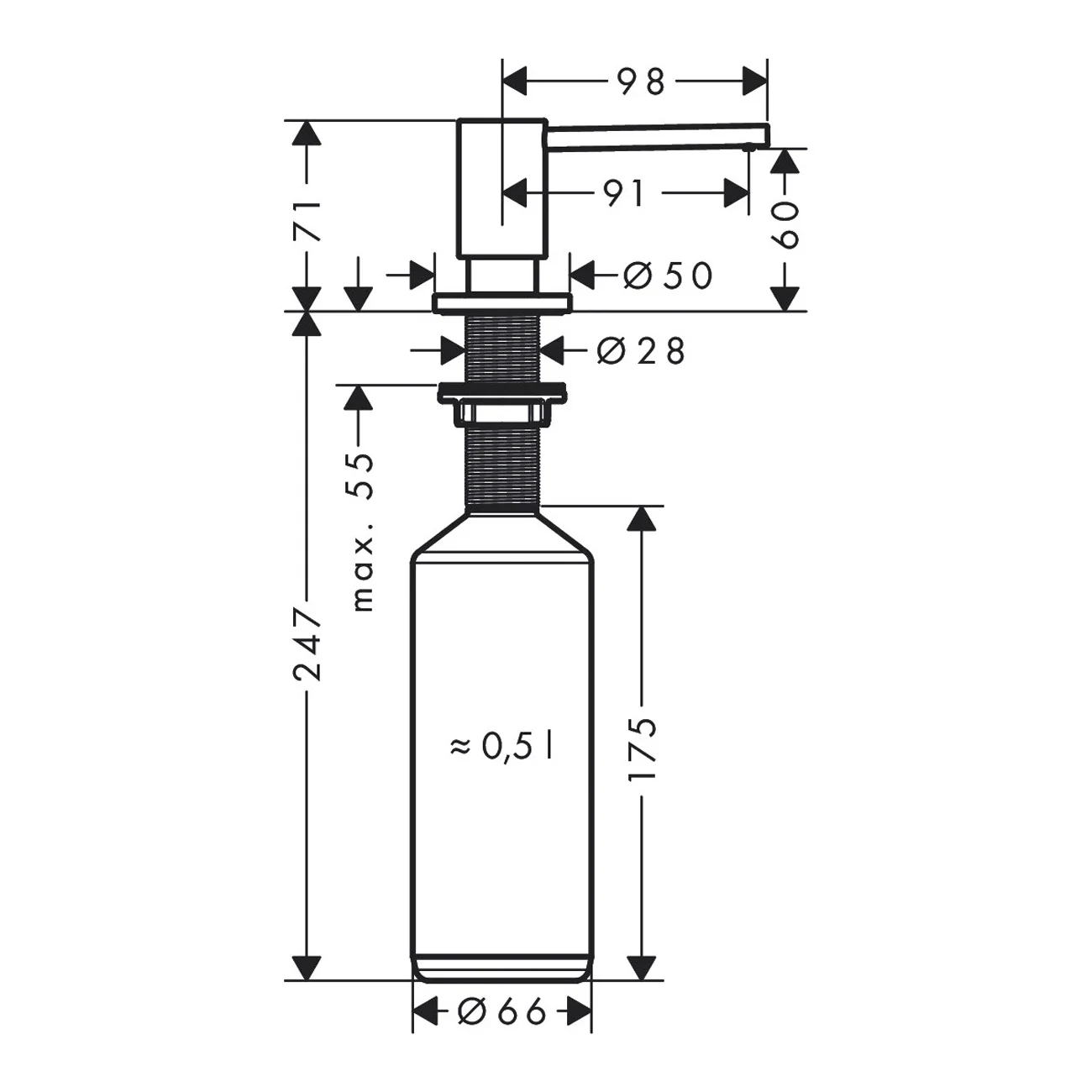 hansgrohe A41 Spülmittel-/Lotionspender Bild 2