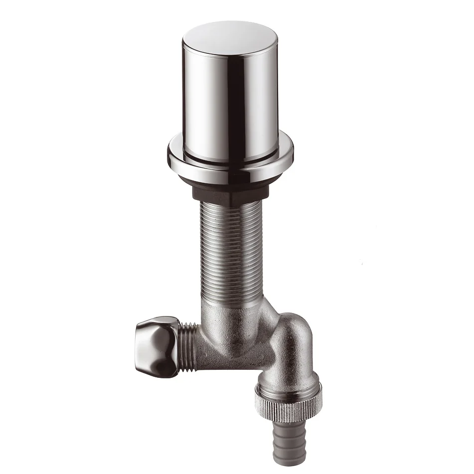 Widok z przodu chromowanego zaworu odcinającego urządzenie, hansgrohe