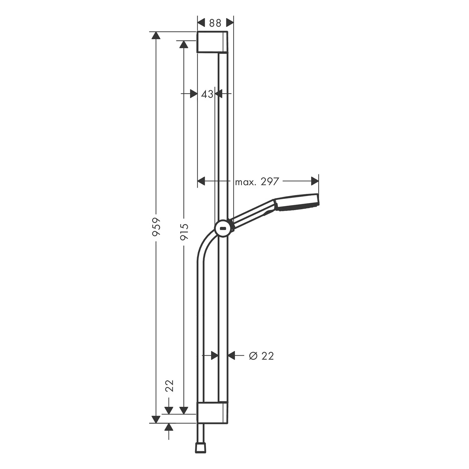 hansgrohe Pulsify Select S Duschset 105 3 Strahlarten Relaxation wassersparend mit Duschstange 90 cm Bild 3