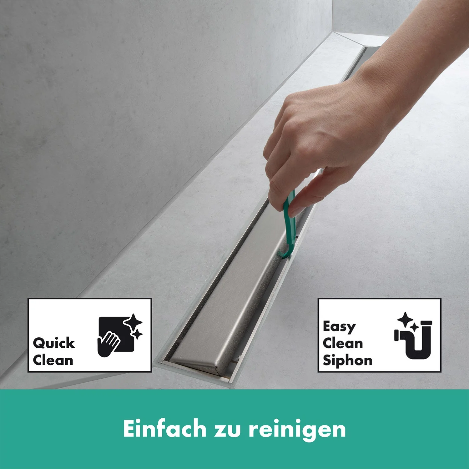 hansgrohe RainDrain Compact Komplettset Duschrinne 100 cm für flache Installation Bild 4