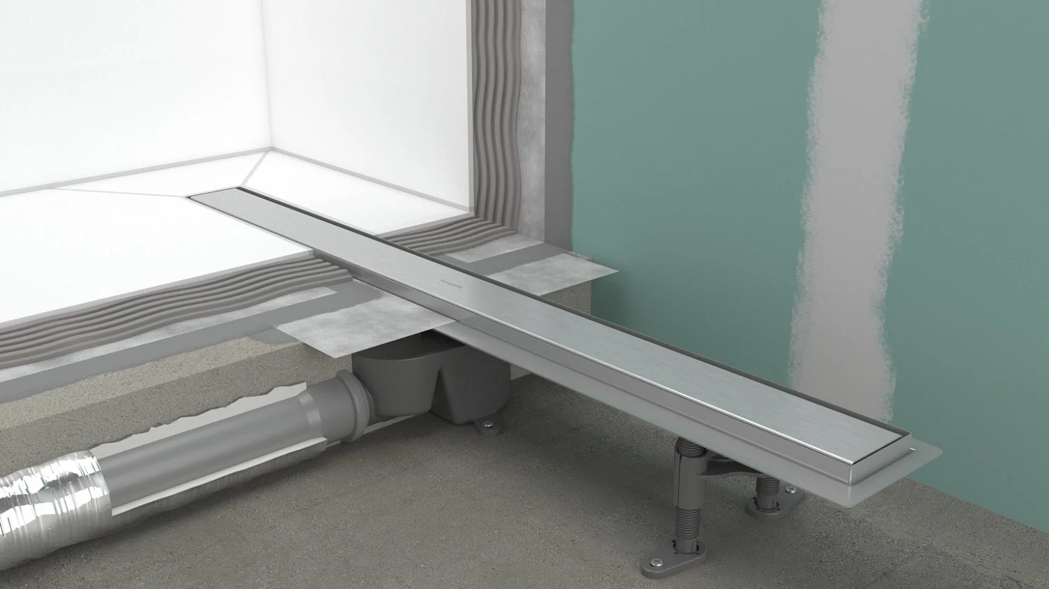 hansgrohe RainDrain Go Komplettset Duschrinne 1200 rückseitig befliesbar für Standard-/flache Installation Bild 2