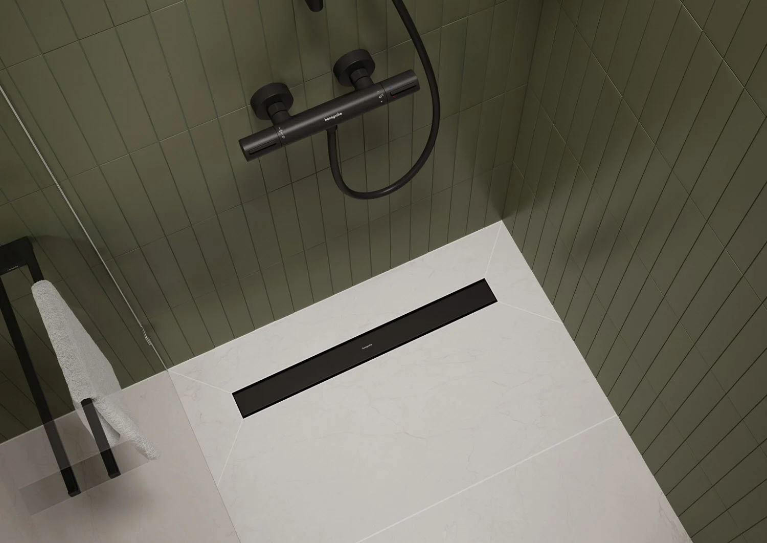hansgrohe RainDrain Go Komplettset Duschrinne 1200 rückseitig befliesbar für Standard-/flache Installation Bild 5