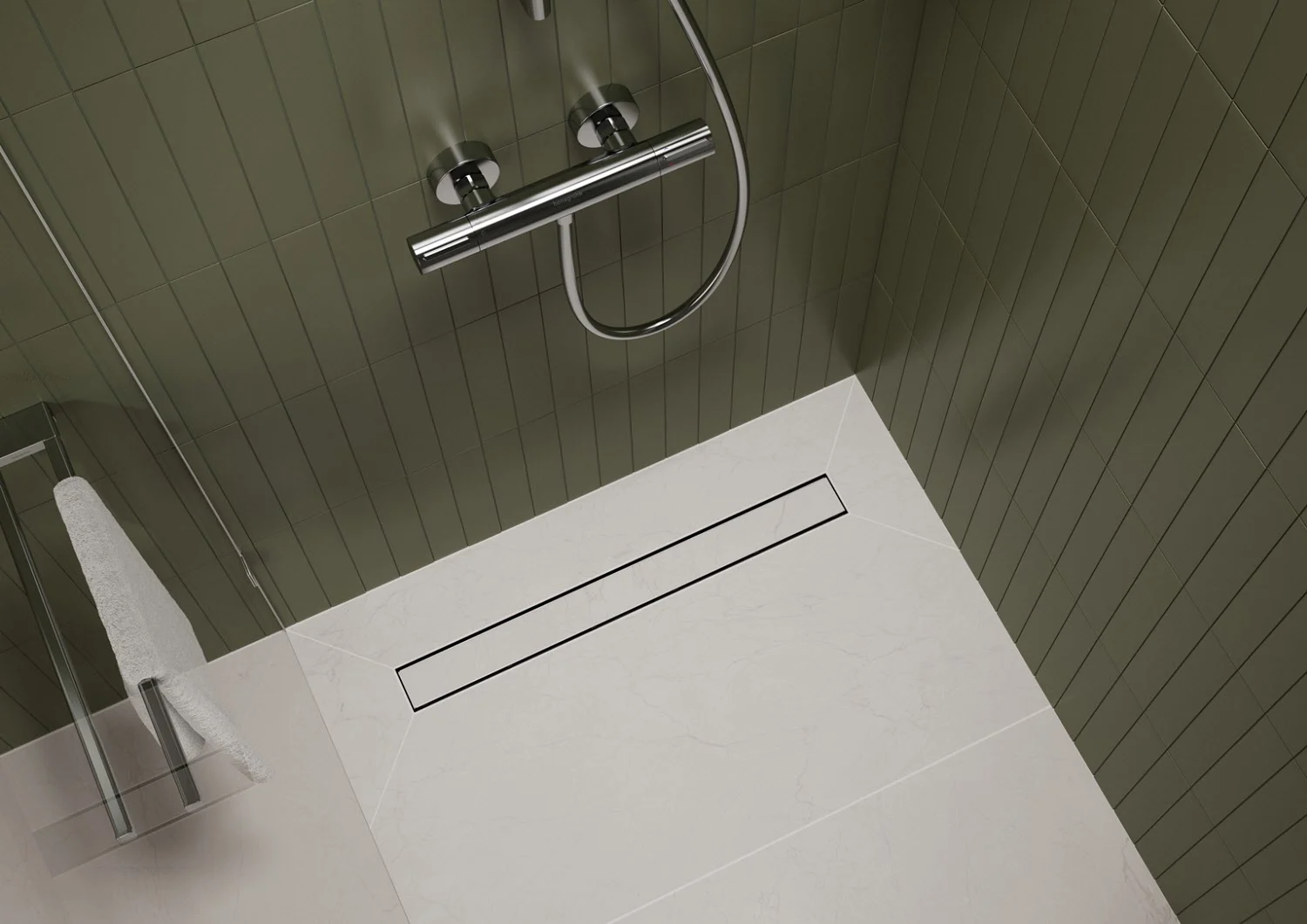 hansgrohe RainDrain Go Komplettset Duschrinne 1200 rückseitig befliesbar für Standard-/flache Installation Bild 6