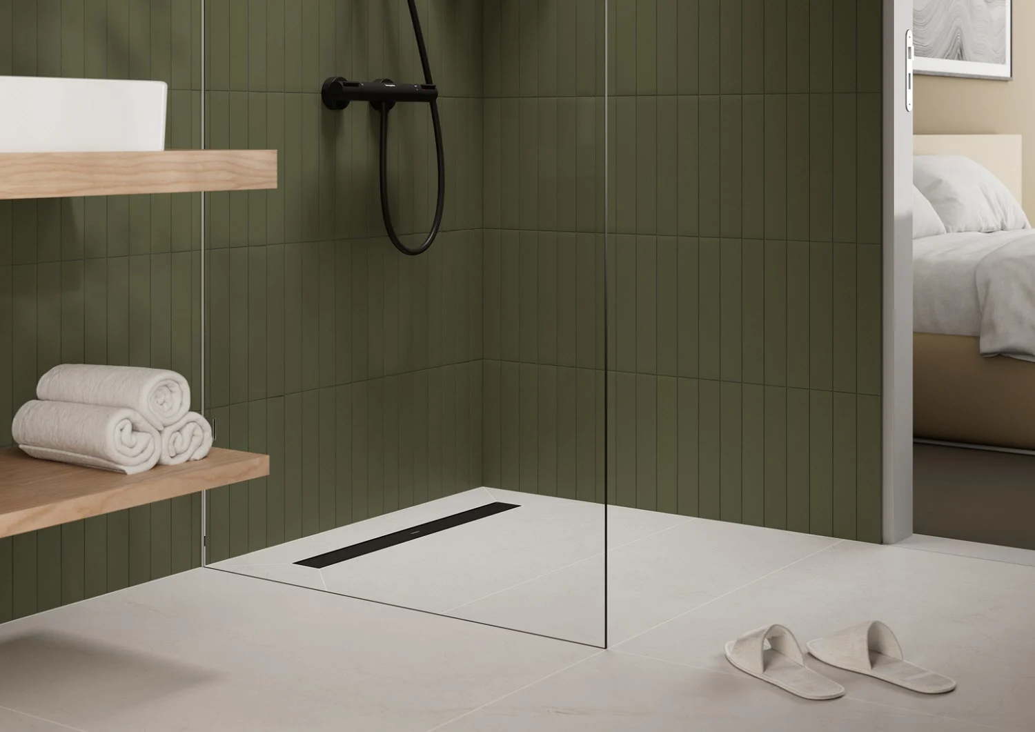 hansgrohe RainDrain Go Komplettset Duschrinne 1200 rückseitig befliesbar für Standard-/flache Installation Bild 10