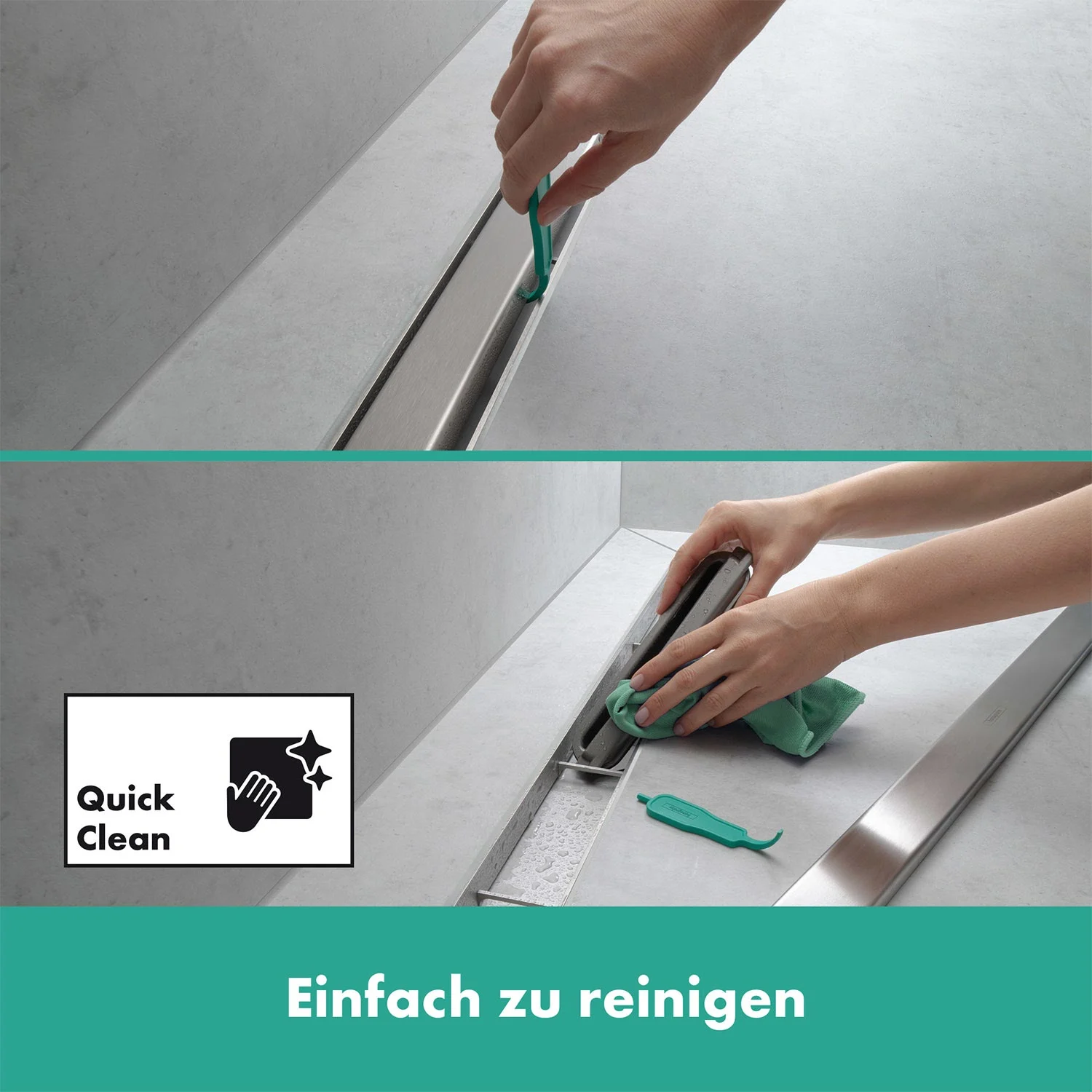 hansgrohe RainDrain Match Plus Fertigset Duschrinne 120 cm mit höhenverstellbarem Rahmen Bild 4