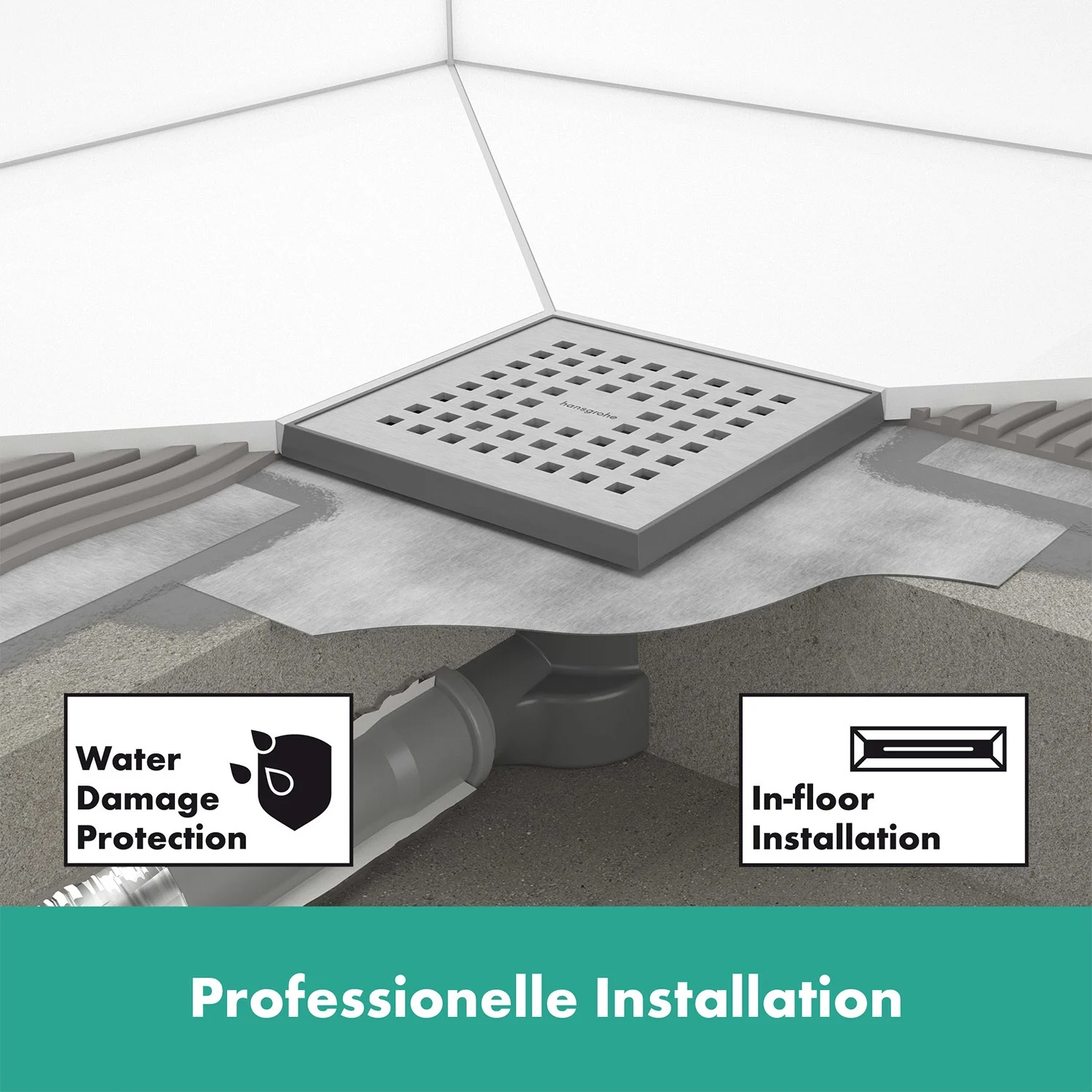 hansgrohe RainDrain Point Komplettset Punktablauf 10/10 cm Bild 3
