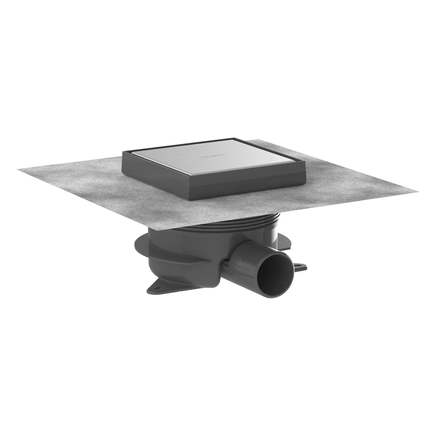 hansgrohe RainDrain Spot Plus Komplettset Punktablauf 150/150 mit höhenverstellbarem Rahmen und rückseitig befliesbar Bild 2