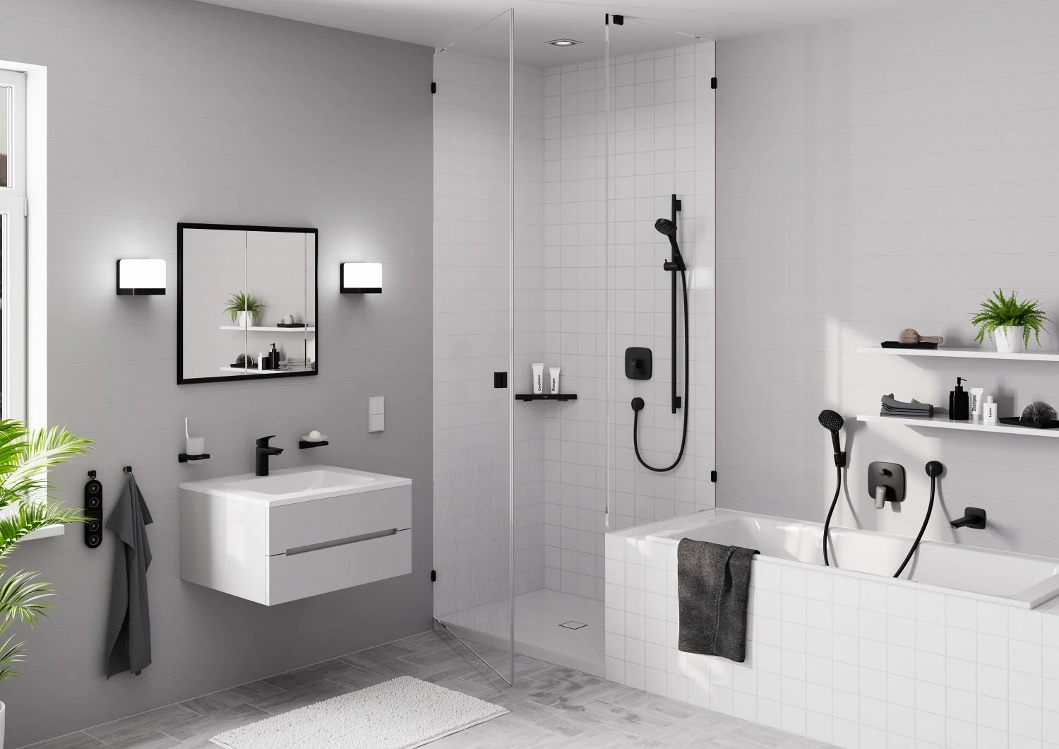 hansgrohe RainDrain Spot Plus Komplettset Punktablauf 150/150 mit höhenverstellbarem Rahmen und rückseitig befliesbar Bild 4