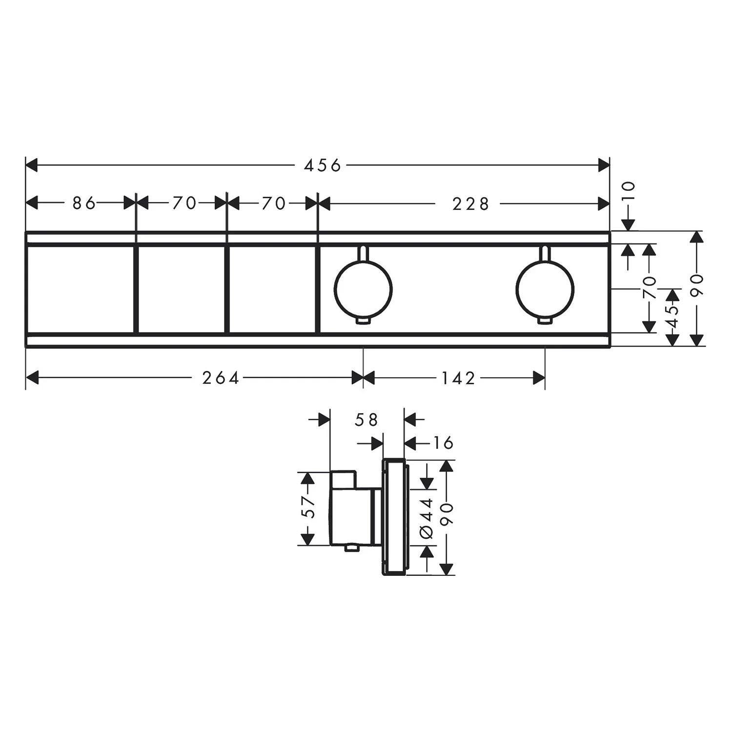 hansgrohe RainSelect Thermostat Unterputz für 2 Verbraucher Bild 2