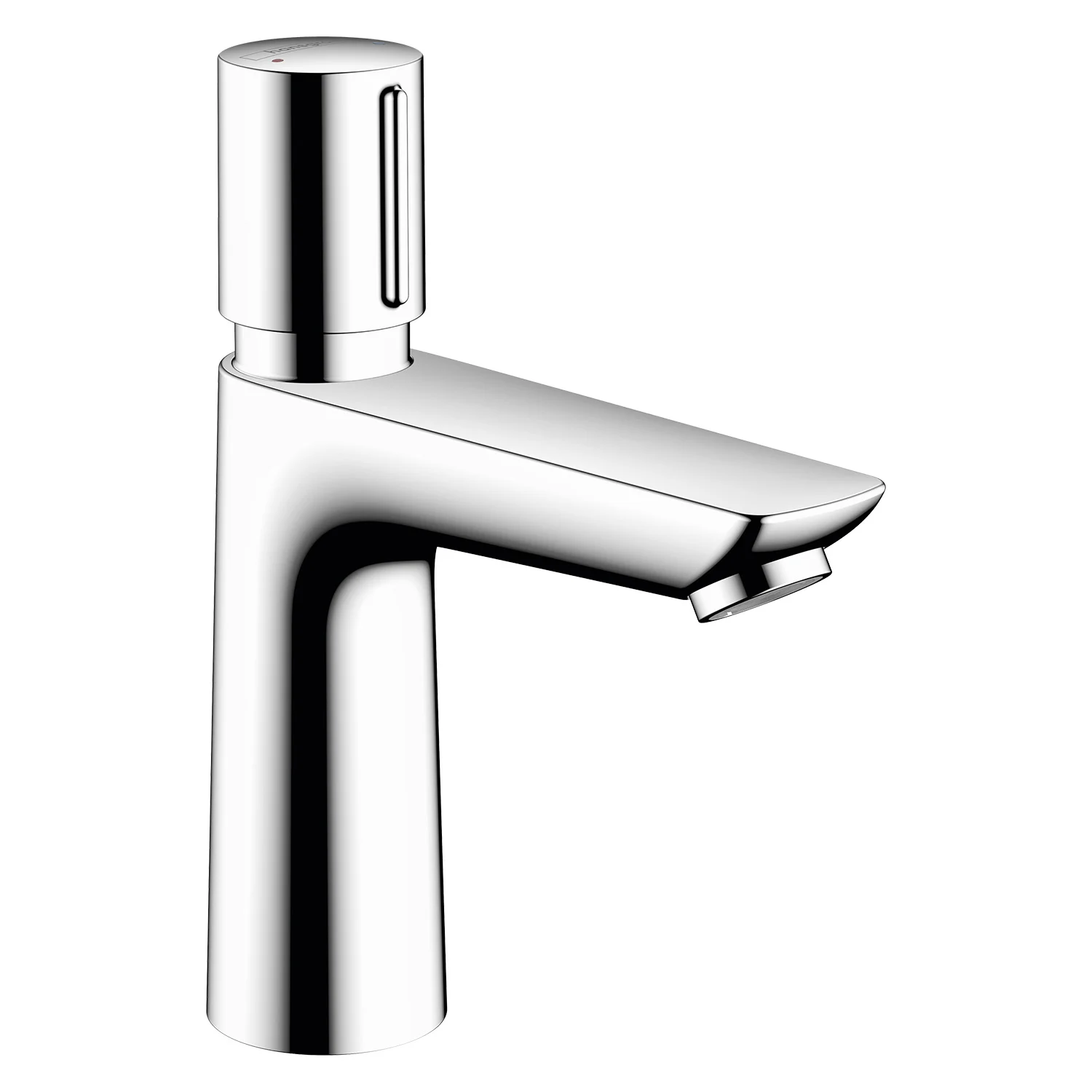 Chromowana bateria umywalkowa w widoku przednim wycięta, hansgrohe