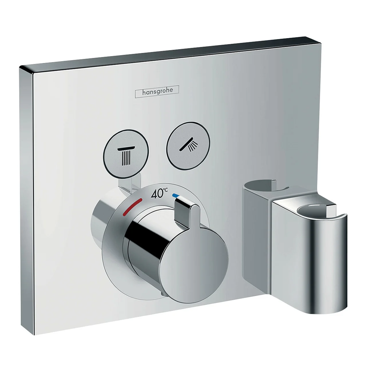 hansgrohe ShowerSelect Thermostat Unterputz für 2 Verbraucher m. Schlauchanschl. u. Brausehalter