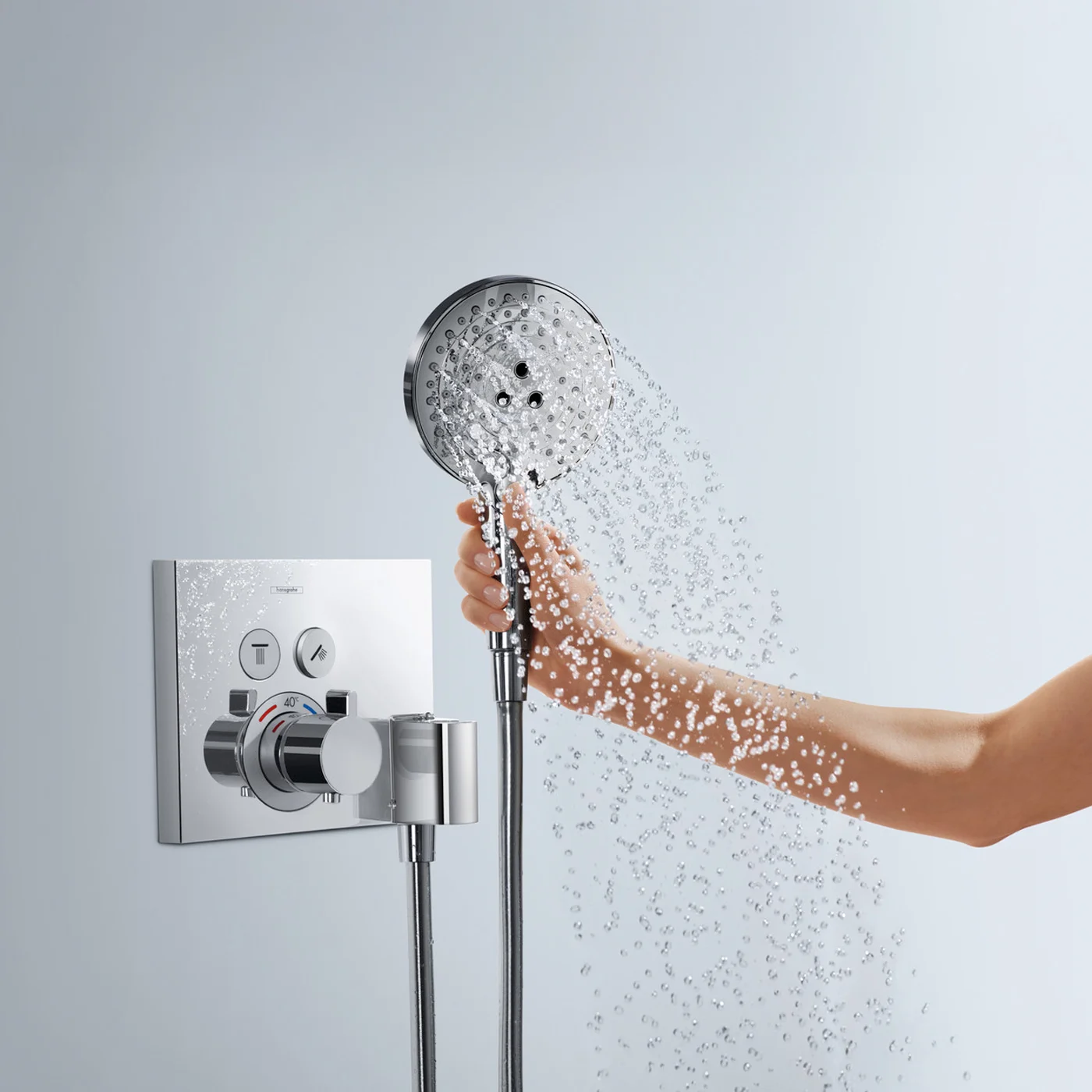 hansgrohe ShowerSelect Thermostat Unterputz für 2 Verbraucher m. Schlauchanschl. u. Brausehalter Bild 2