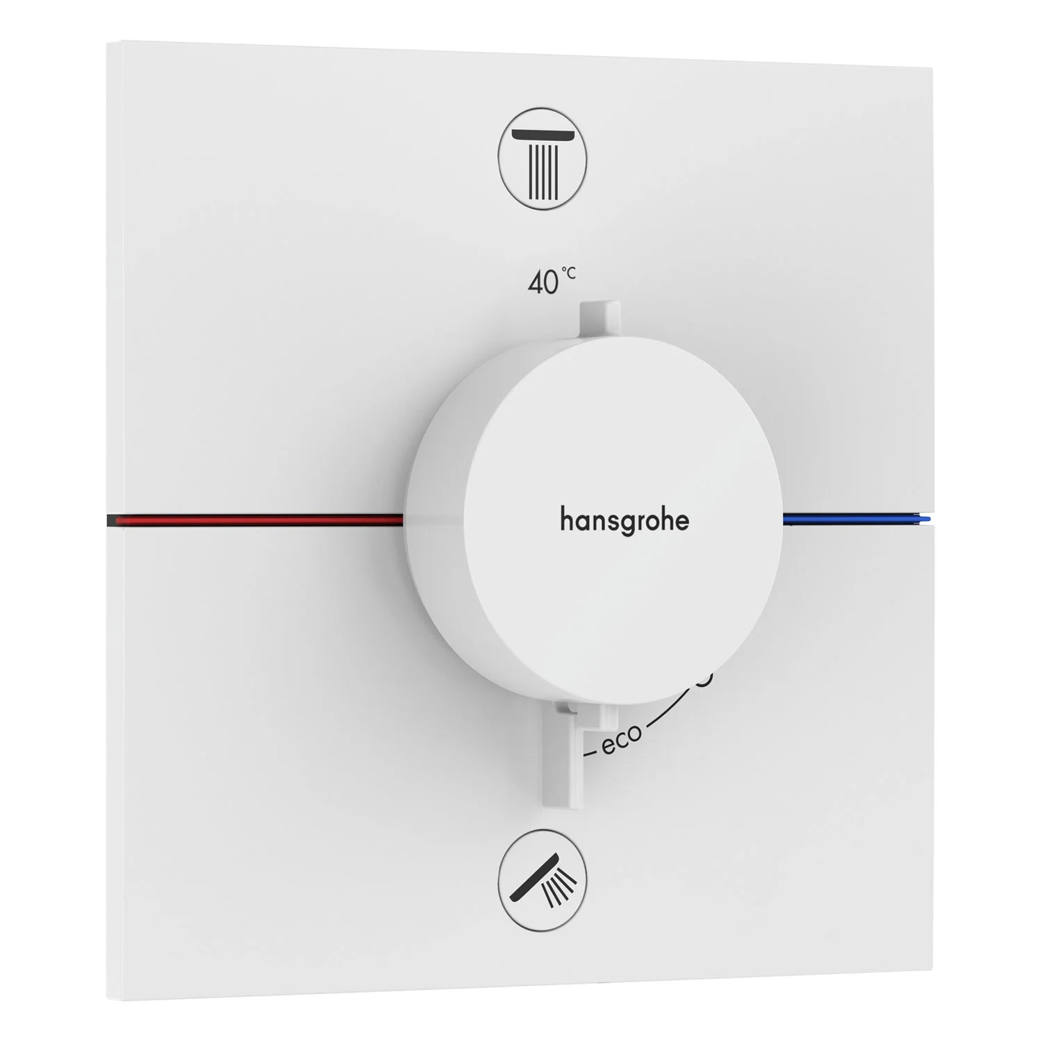 Termostat w białym widoku z przodu, hansgrohe