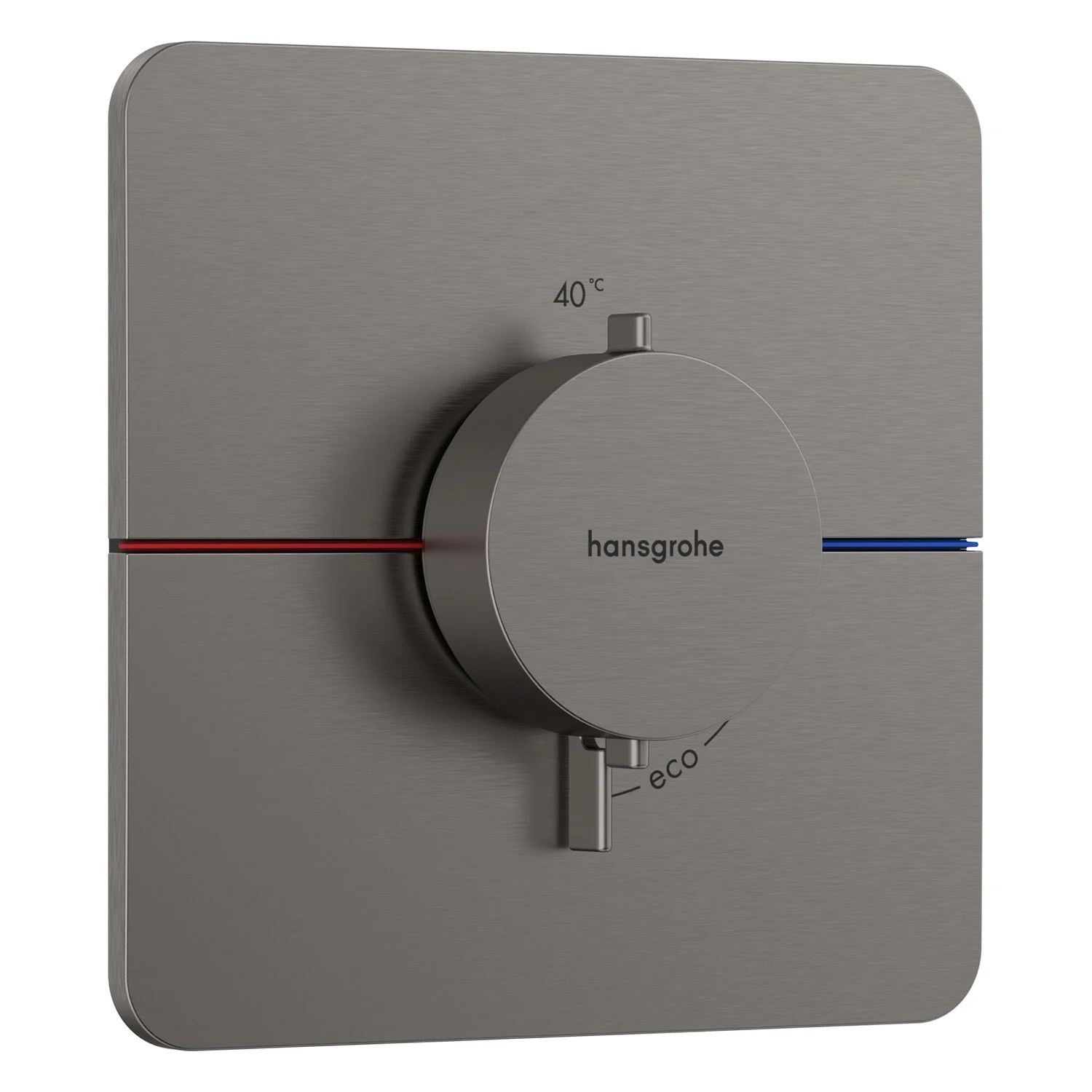 Termostat w szarym widoku z przodu, hansgrohe