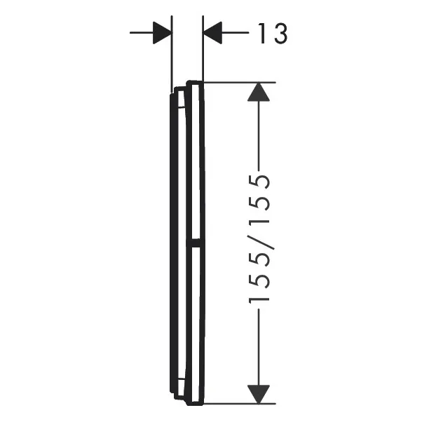 Rysunek techniczny zaworu termostatycznego z wymiarami, hansgrohe