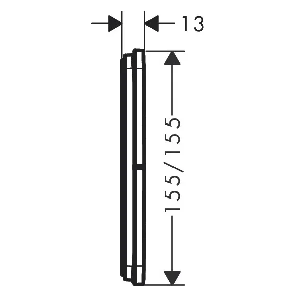 Rysunek techniczny zaworu termostatycznego z wymiarami, hansgrohe