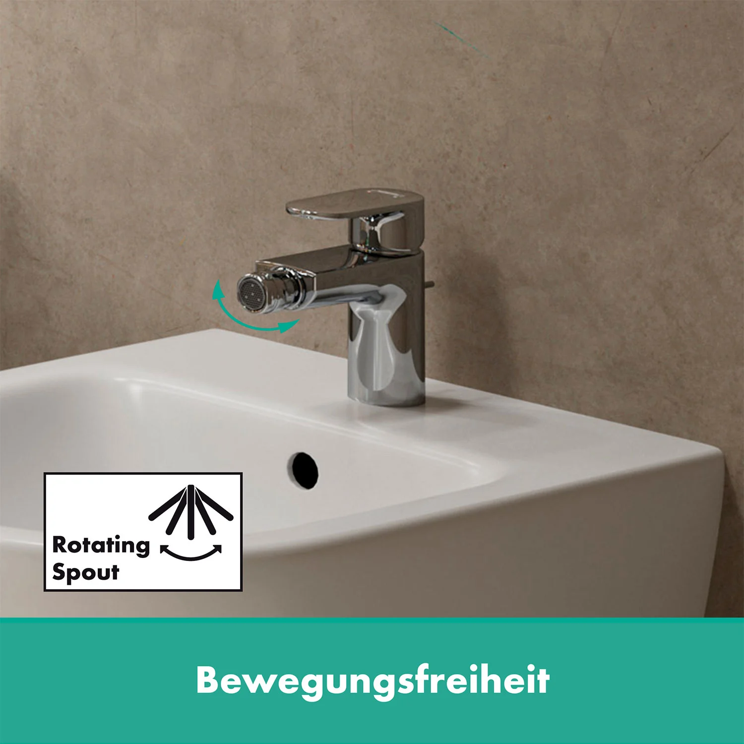 hansgrohe Vernis Blend Bidetarmatur mit Zugstangen-Ablaufgarnitur Bild 6