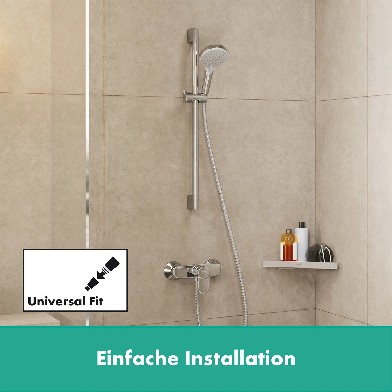 hansgrohe Vernis Blend Brauseset Vario EcoSmart mit Duschstange Crometta 65 cm Bild 7
