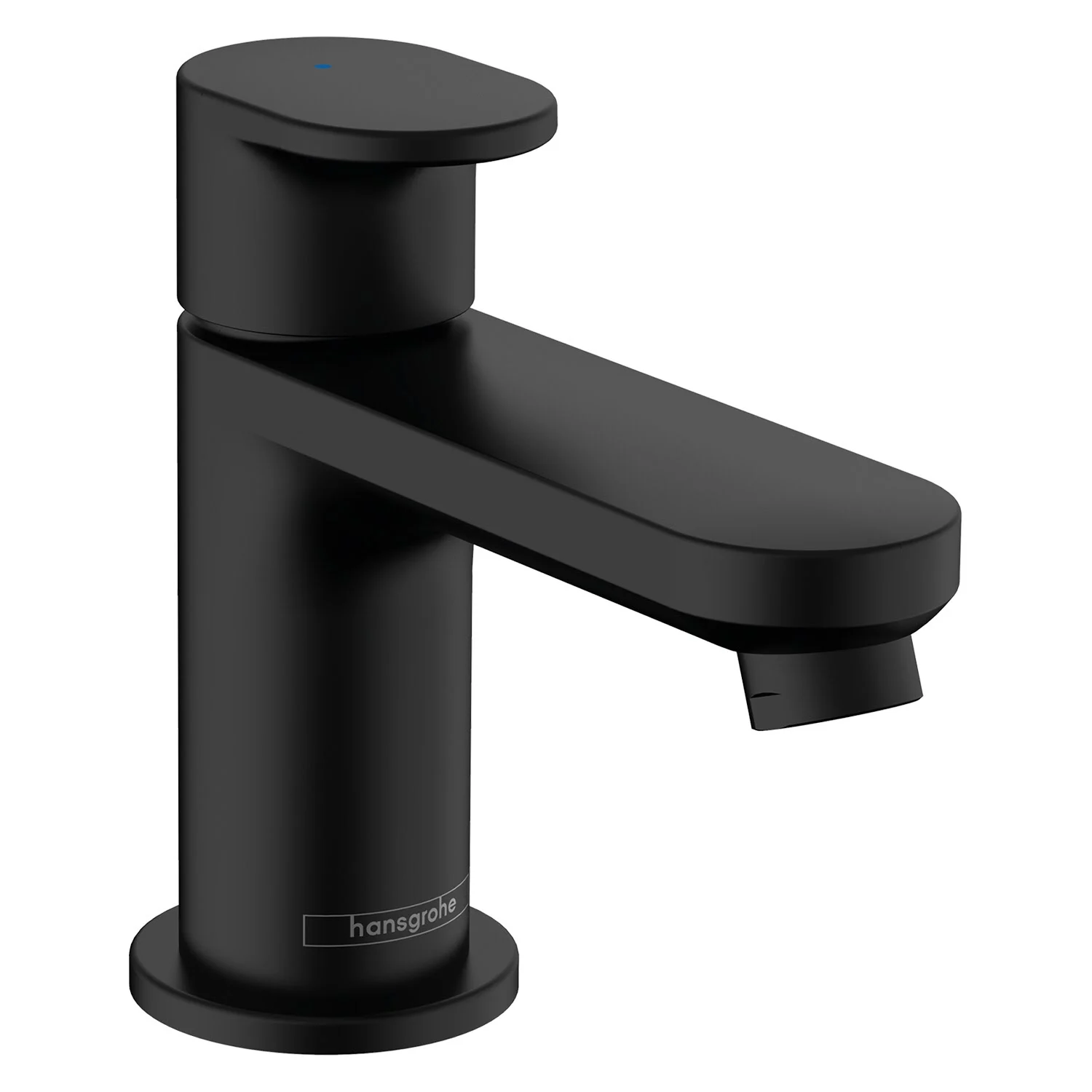 Czarny zawór stojący widok z boku, hansgrohe