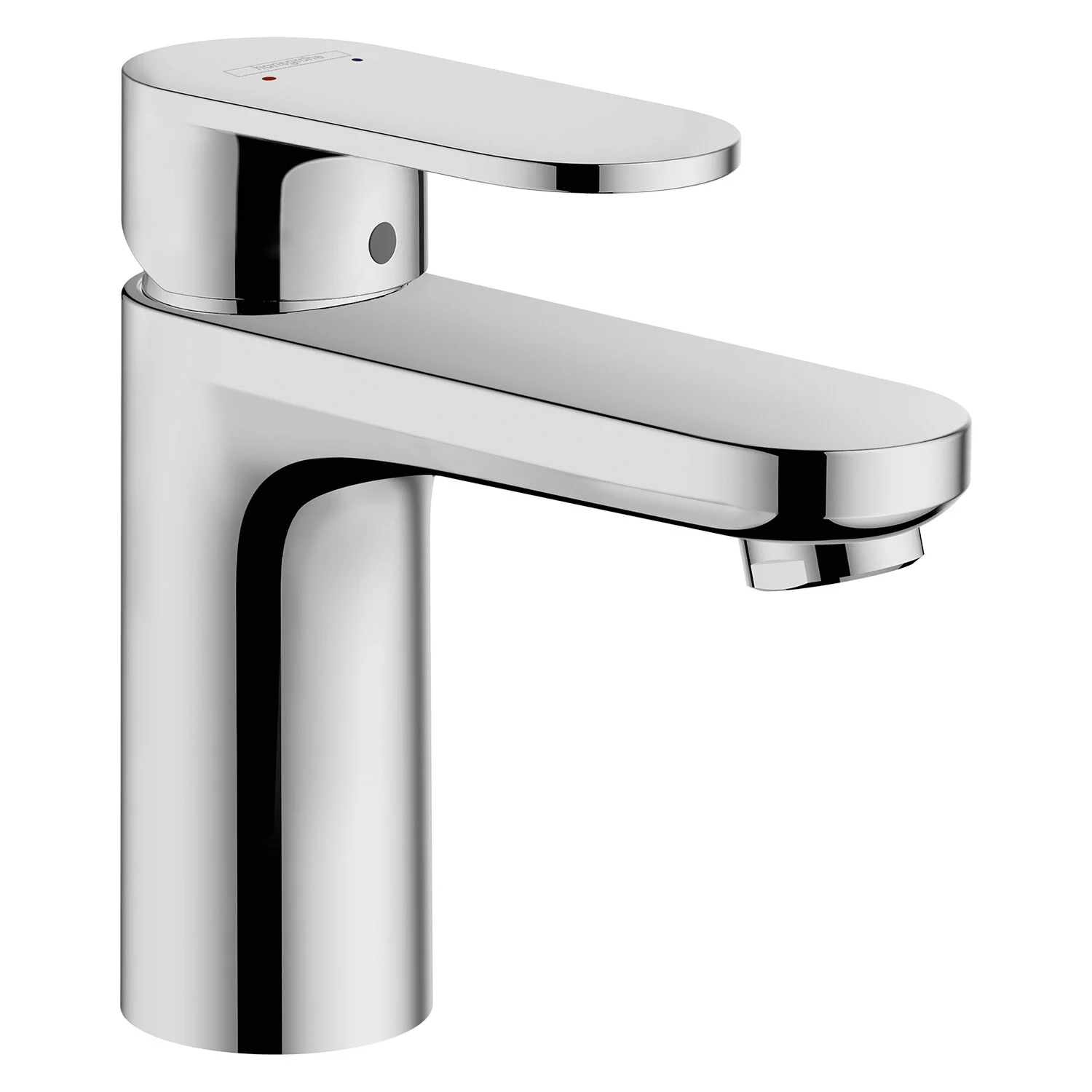Chromowana bateria umywalkowa widok z przodu, hansgrohe