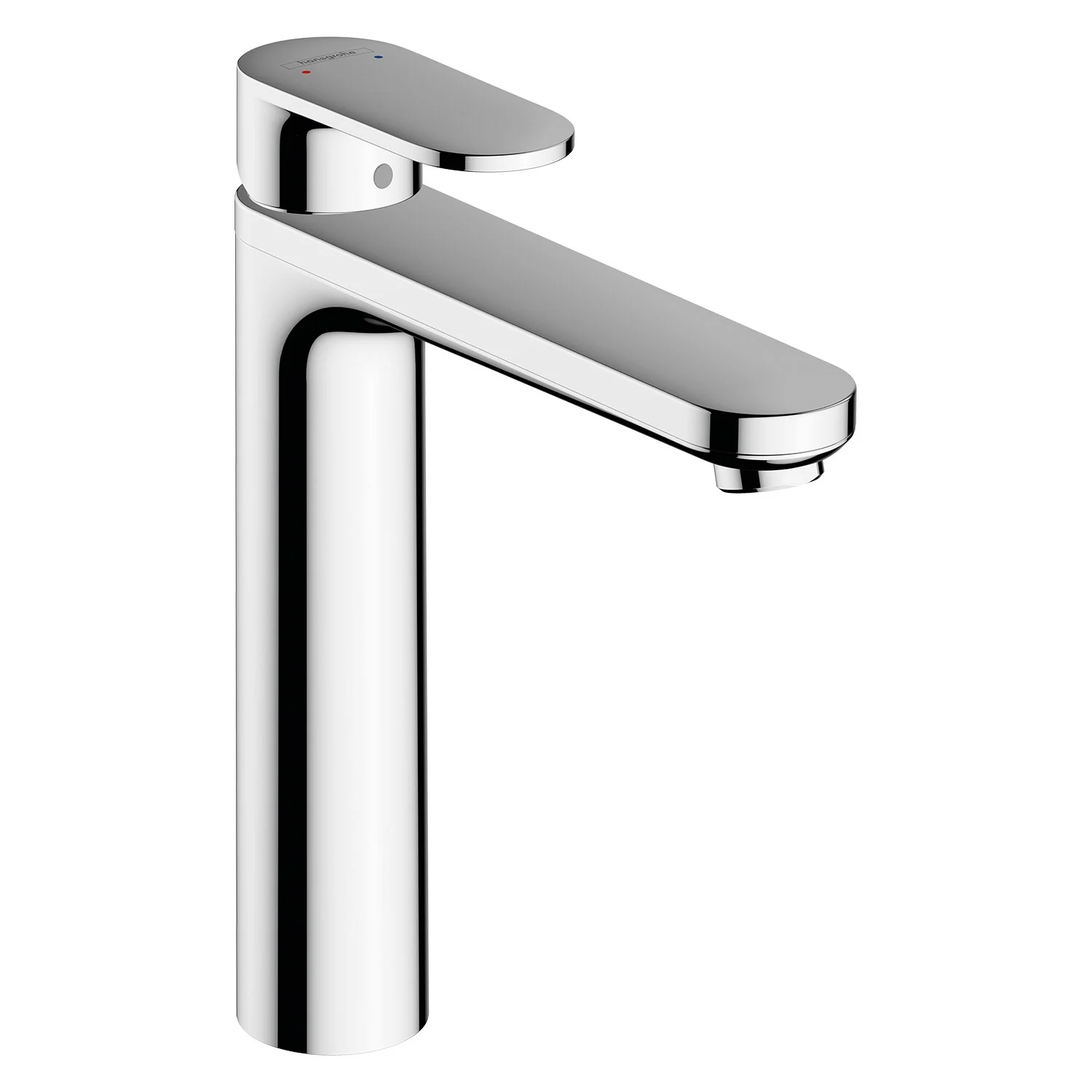 Chromowana bateria umywalkowa widok z boku, hansgrohe