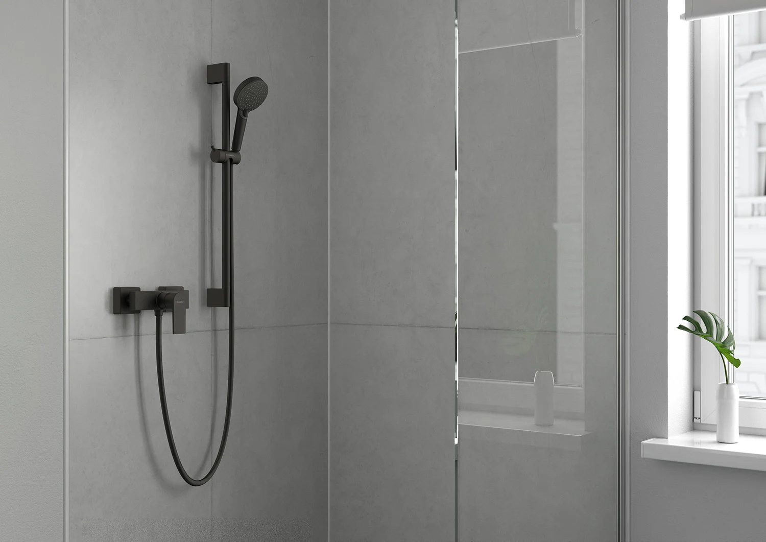 Prysznic z jednouchwytową baterią prysznicową zbliżenie, hansgrohe