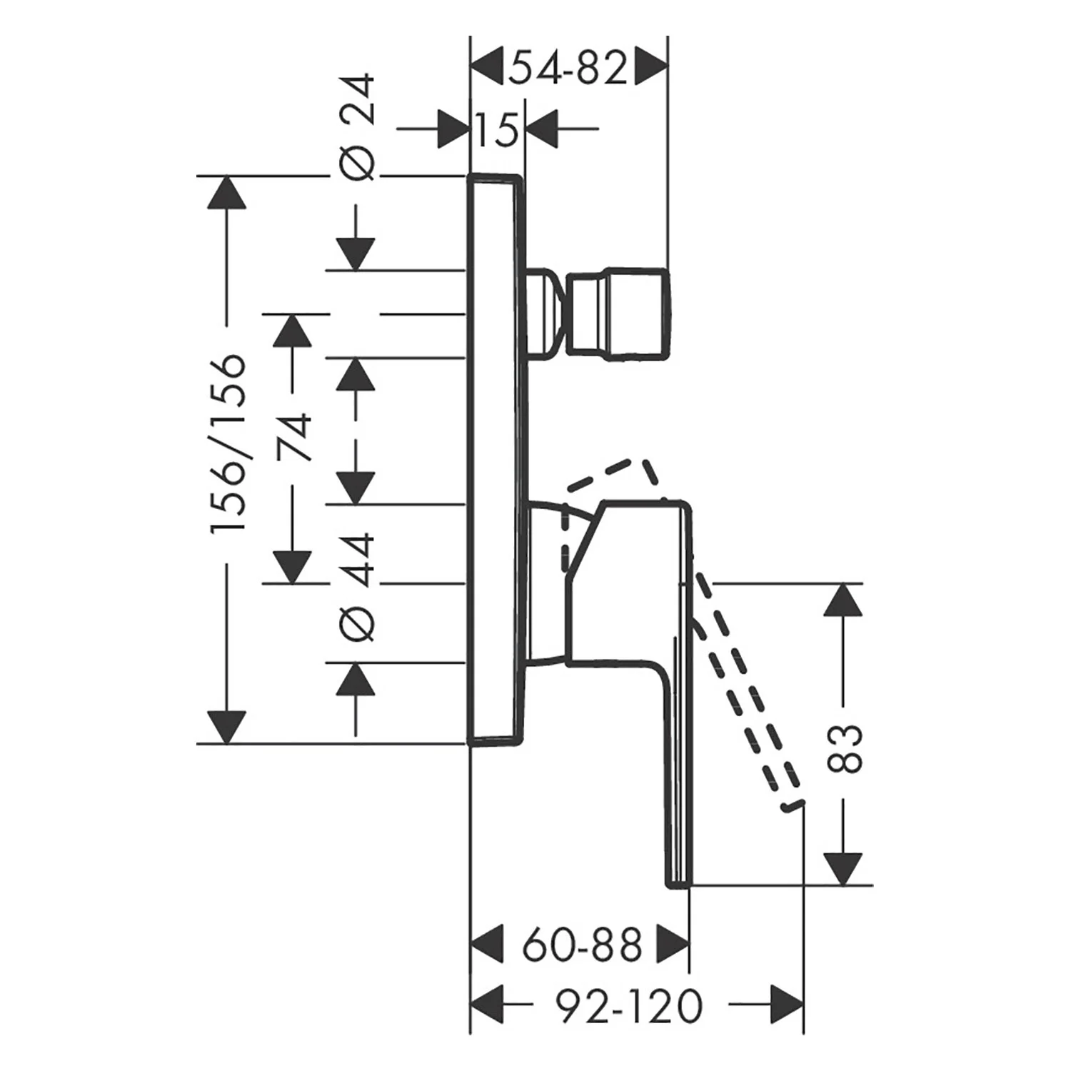 hansgrohe Vernis Shape Einhebel-Wannenarmatur Unterputz Bild 2