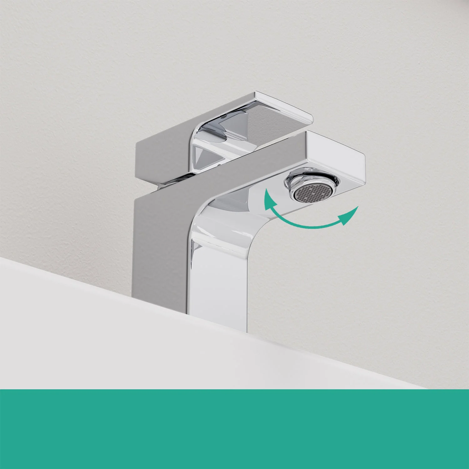 Chromowana bateria umywalkowa widok z boku, hansgrohe