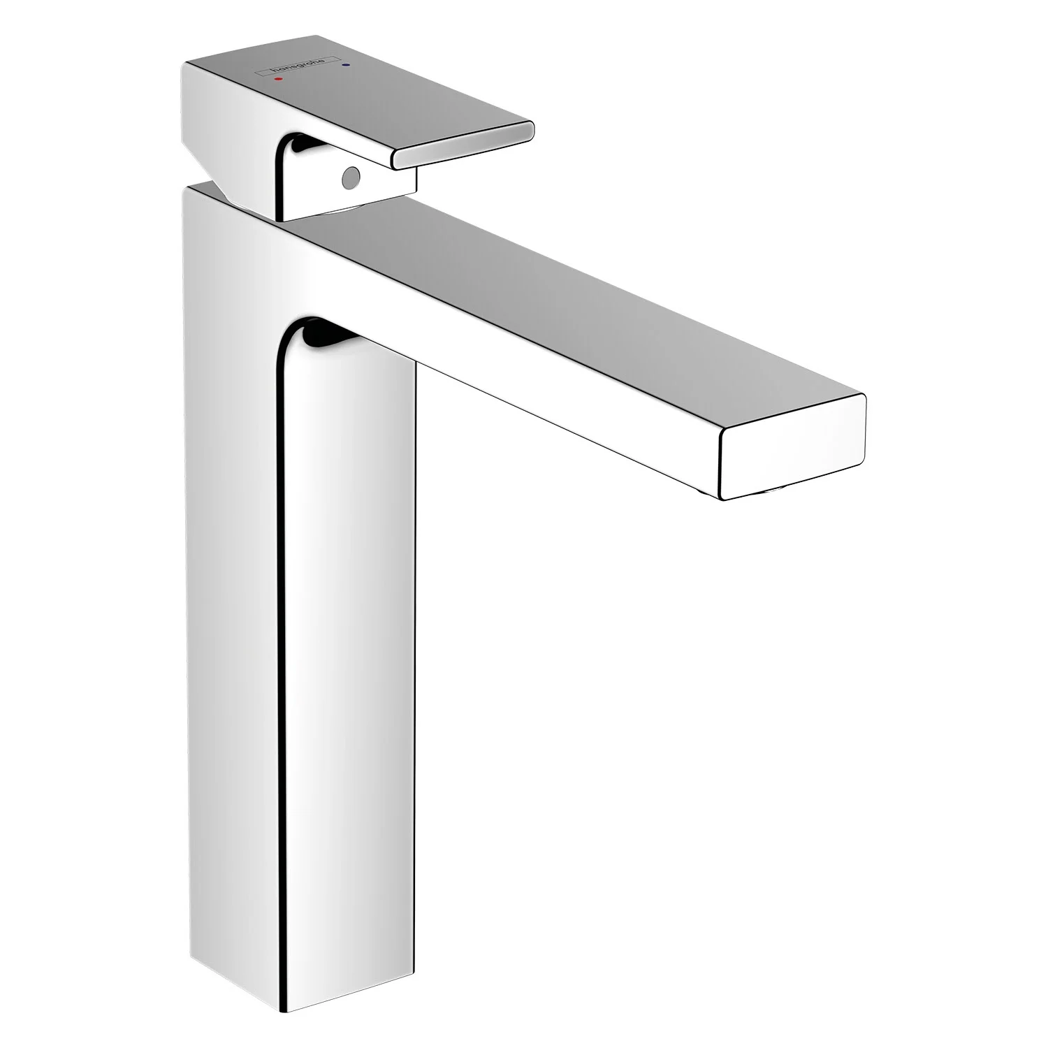 Chromowana bateria umywalkowa widok z boku, hansgrohe